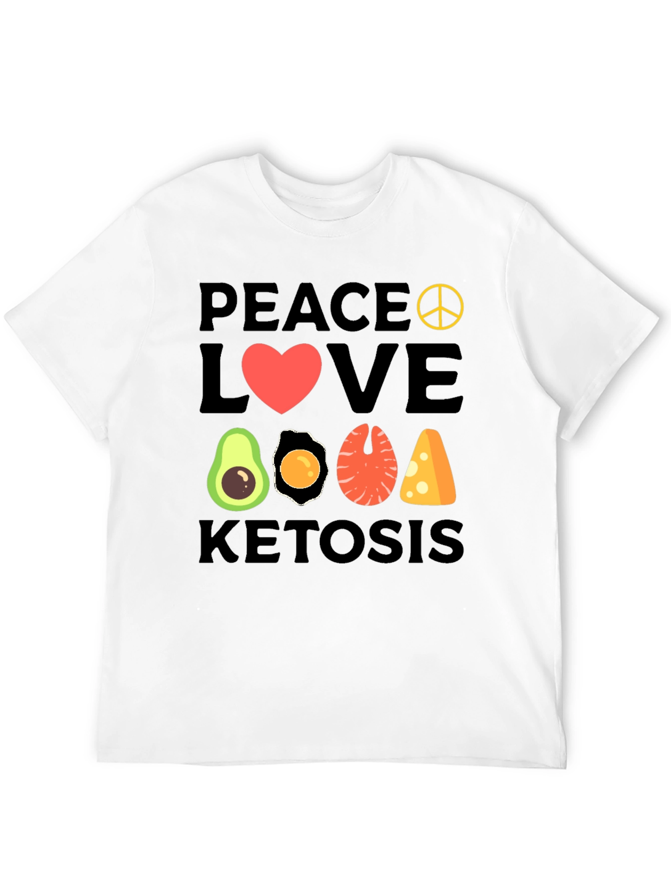 Peace Love Ketosis T-Shirt | Keto Diet Apparel - 12