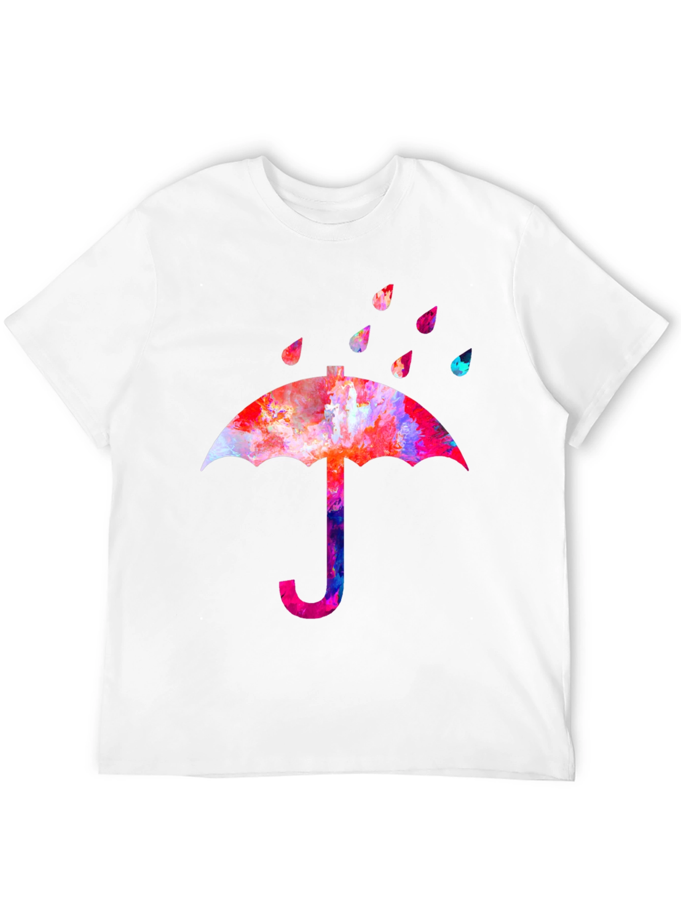 Black Colorful Umbrella Graphic T-Shirt view 12