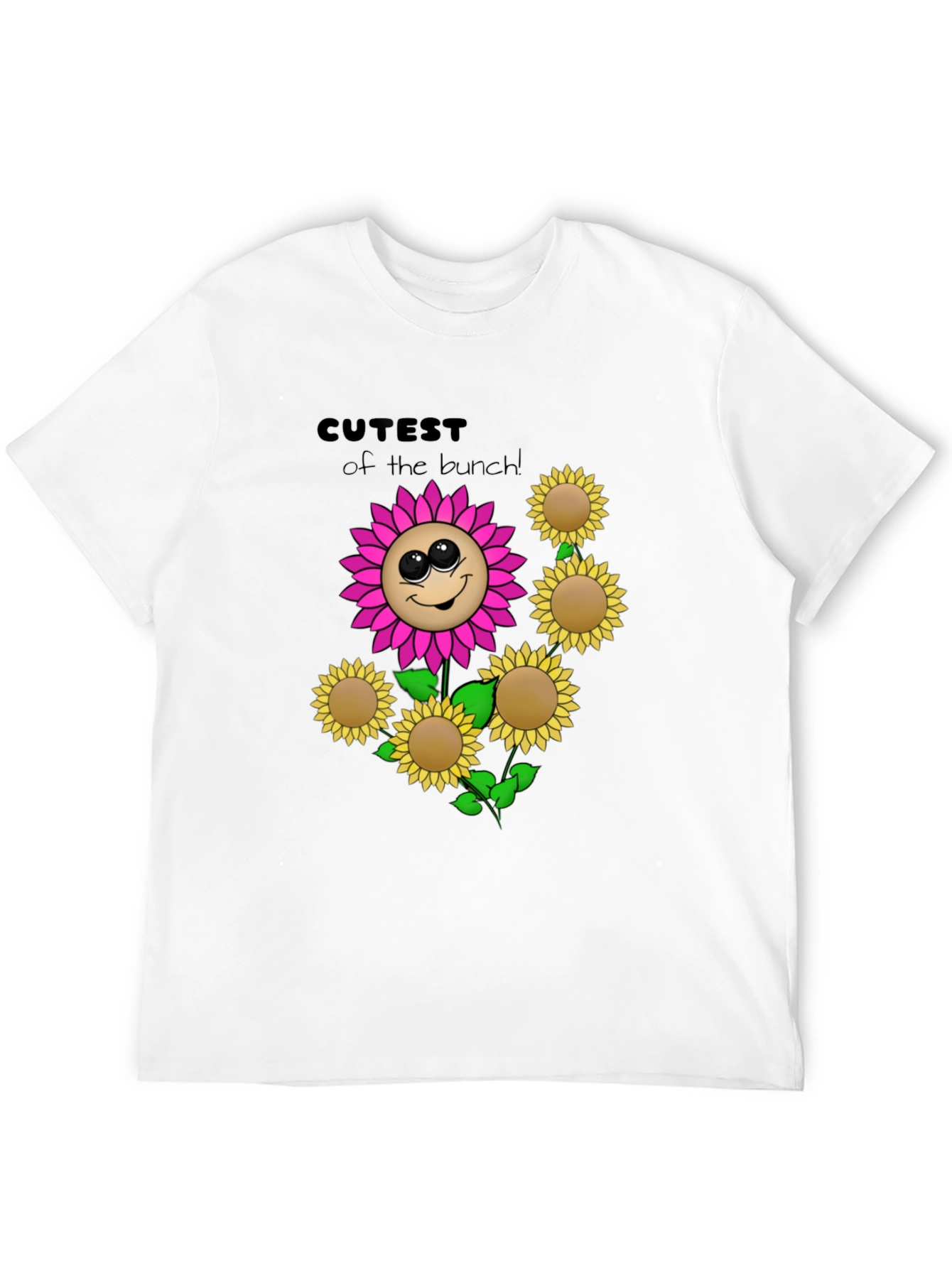 Black Cute Flower Graphic Black T-Shirt view 12