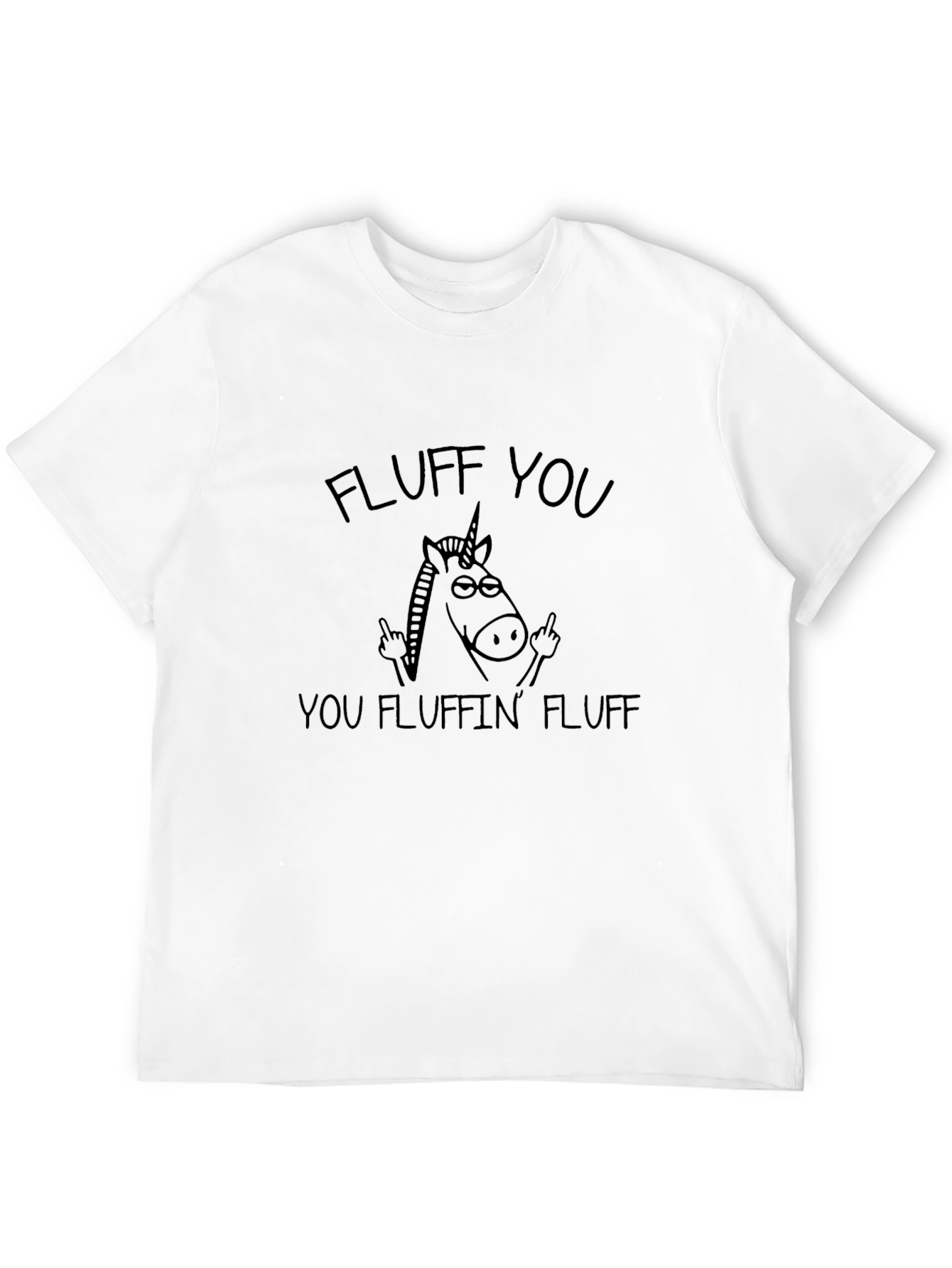 Black Funny Fluff You Unicorn Graphic T-Shirt view 12