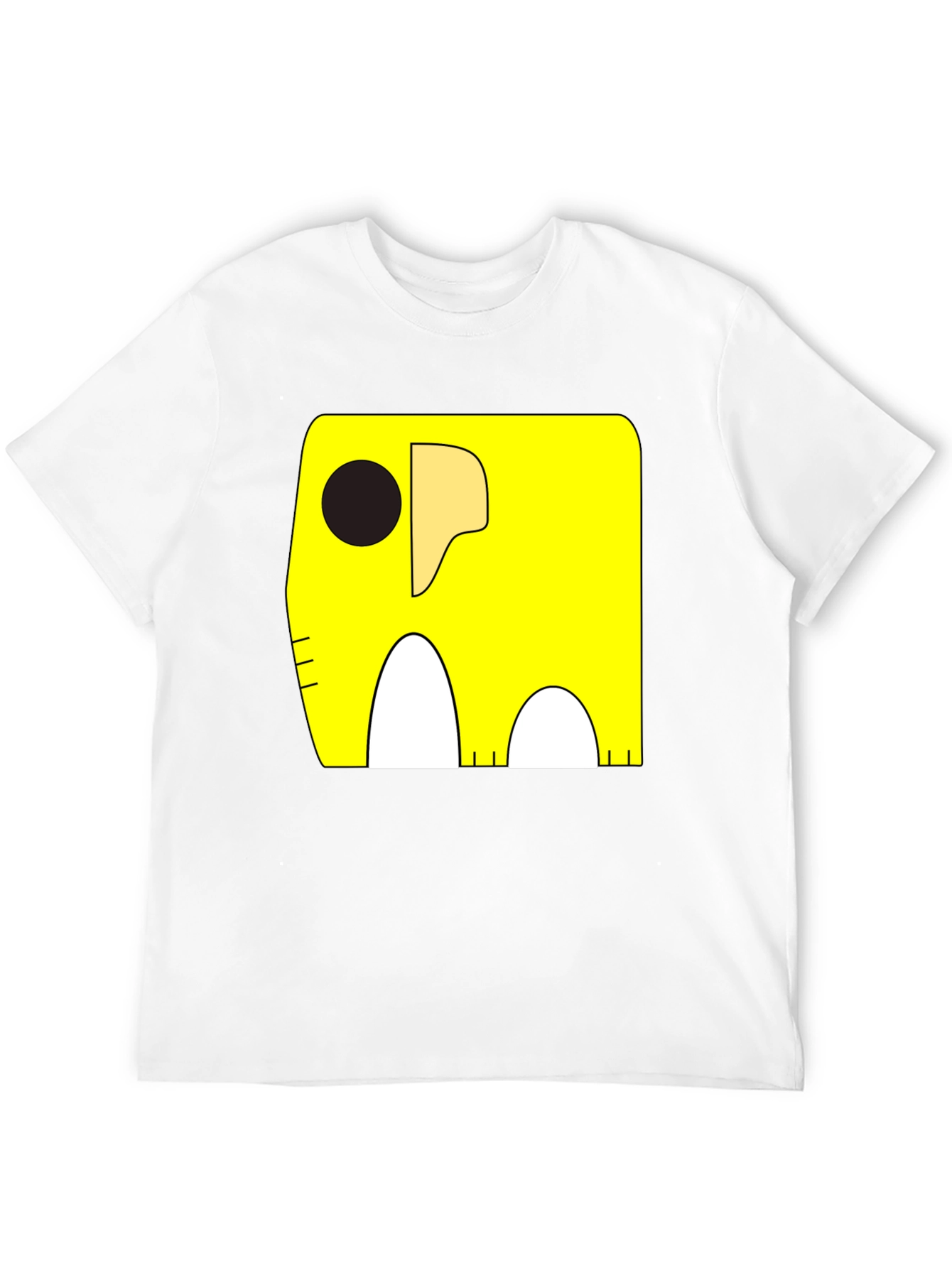 Black Cartoon Elephant Graphic Tee - Black Cotton Casual Shirt view 12