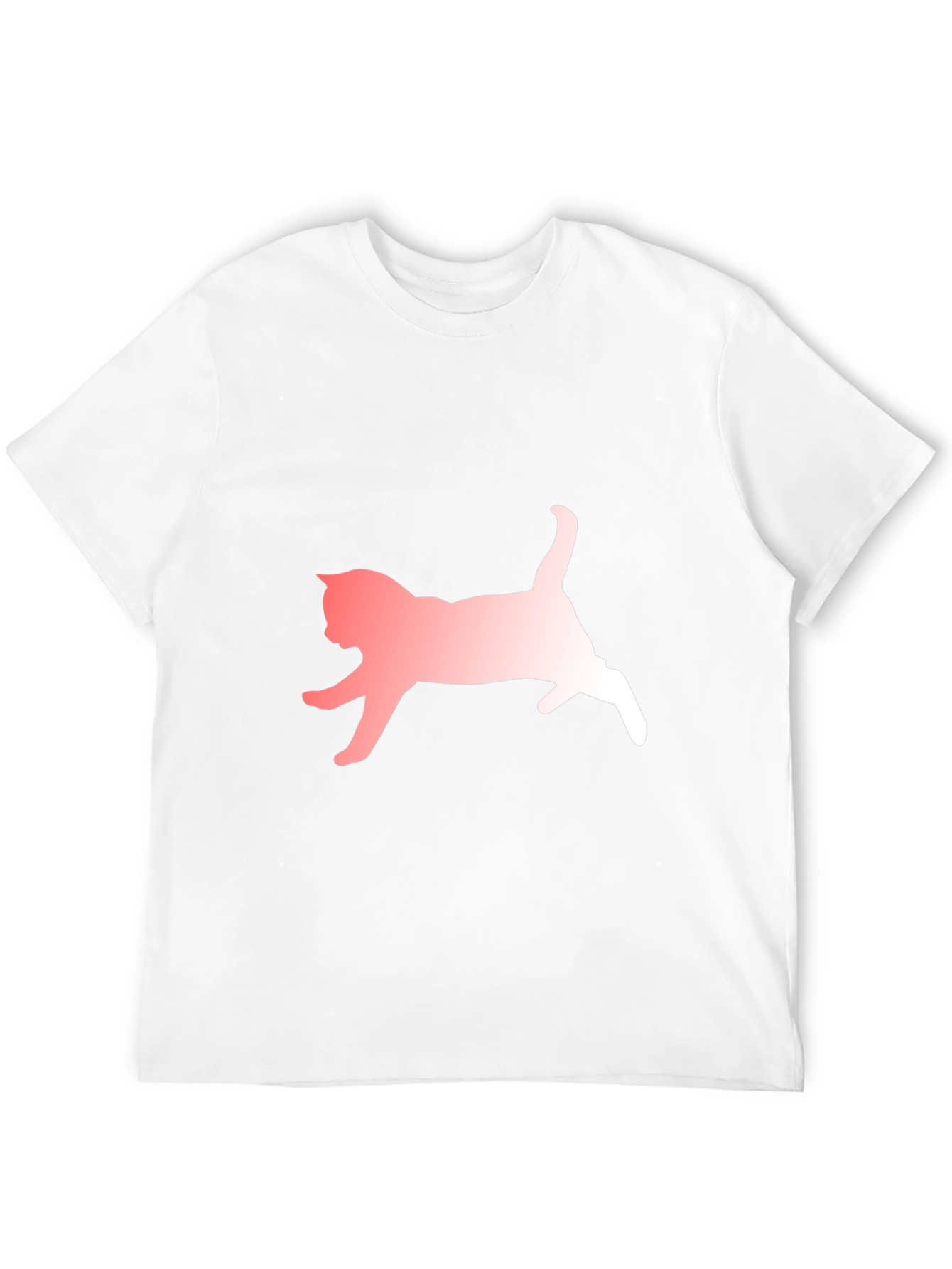 Black Cat Silhouette Graphic Tee - Black Cotton Blend Casual T-Shirt view 12