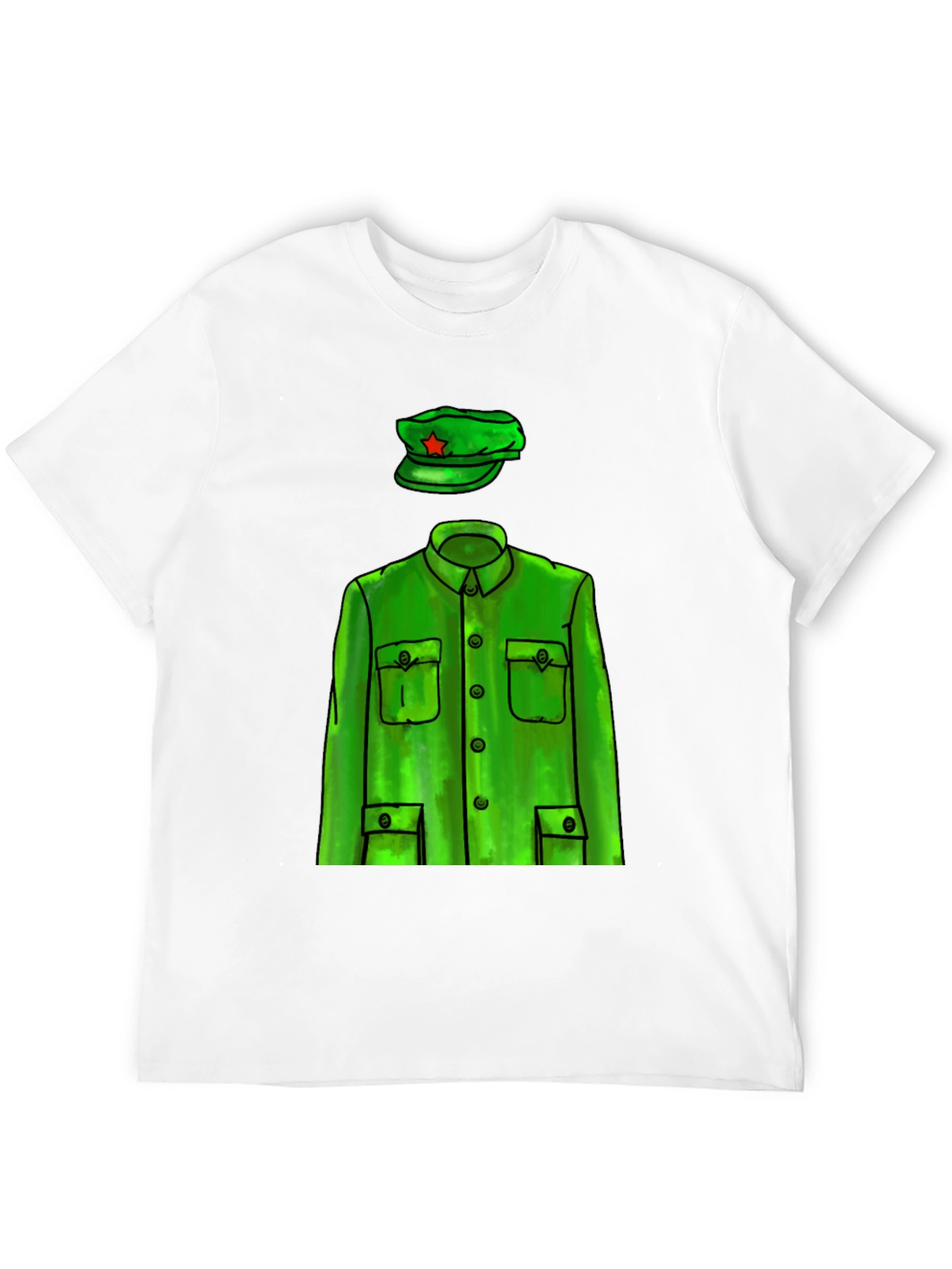 Black Retro Green Uniform T-Shirt view 12