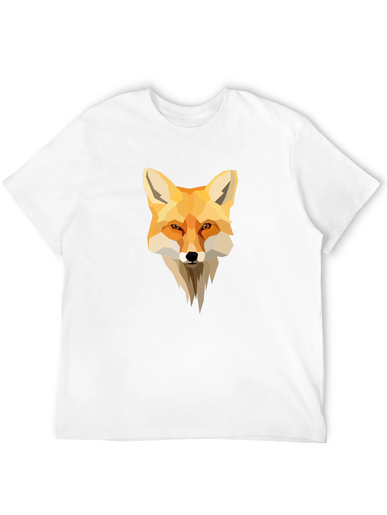 Black Geometric Fox Graphic Black T-Shirt view 12