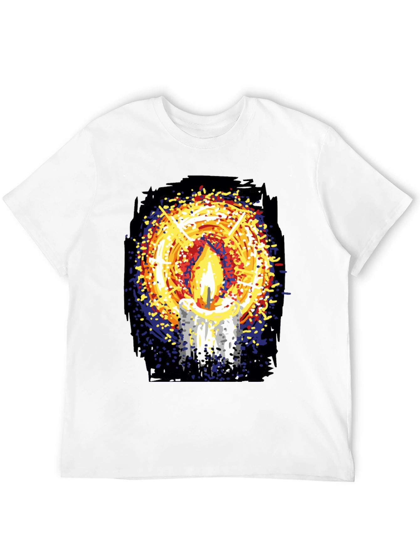 Black Candlelight Graphic Print Black T-Shirt view 12