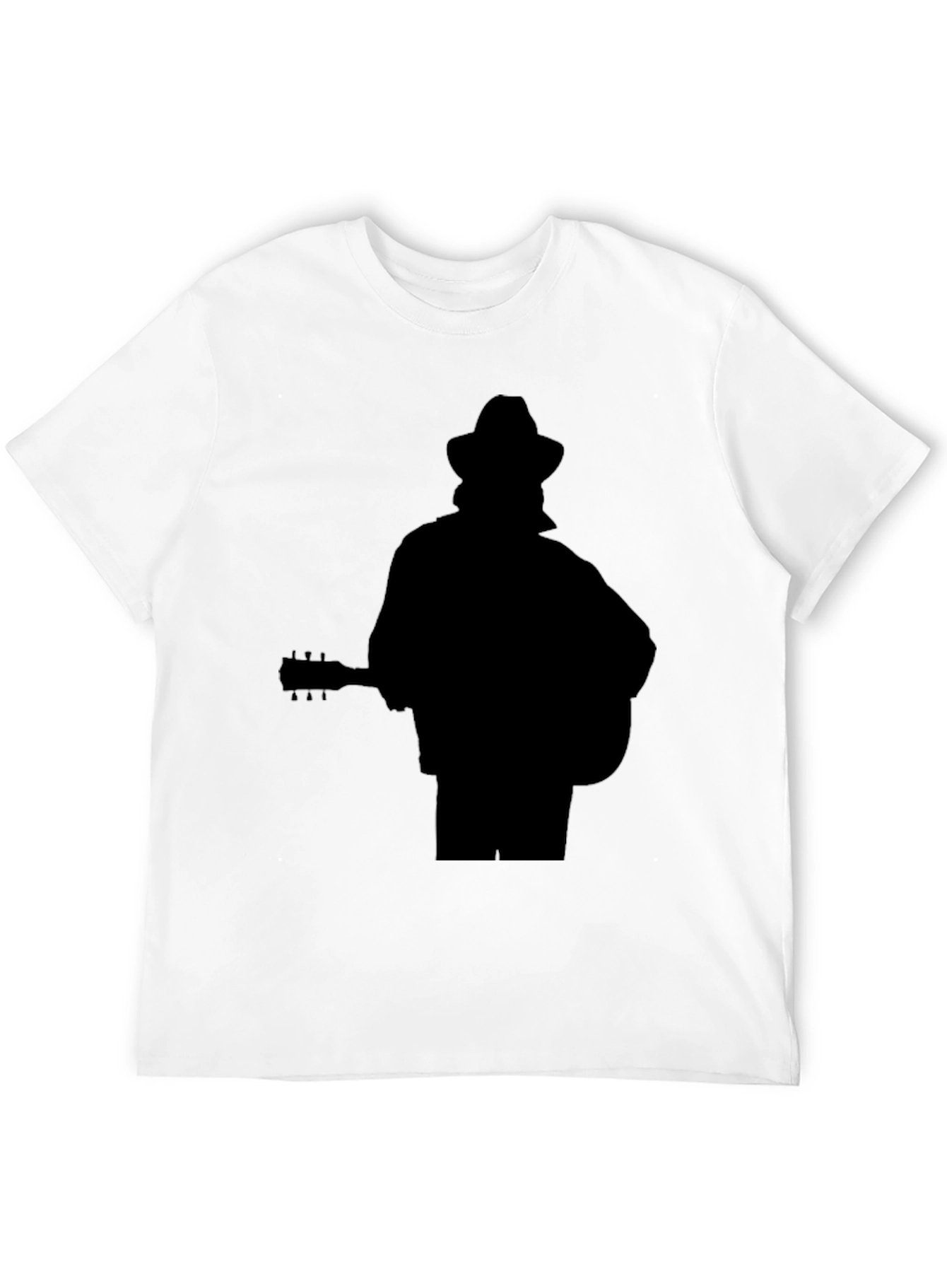 Black Musician Silhouette Graphic Tee - Black Cotton Casual Shirt view 12