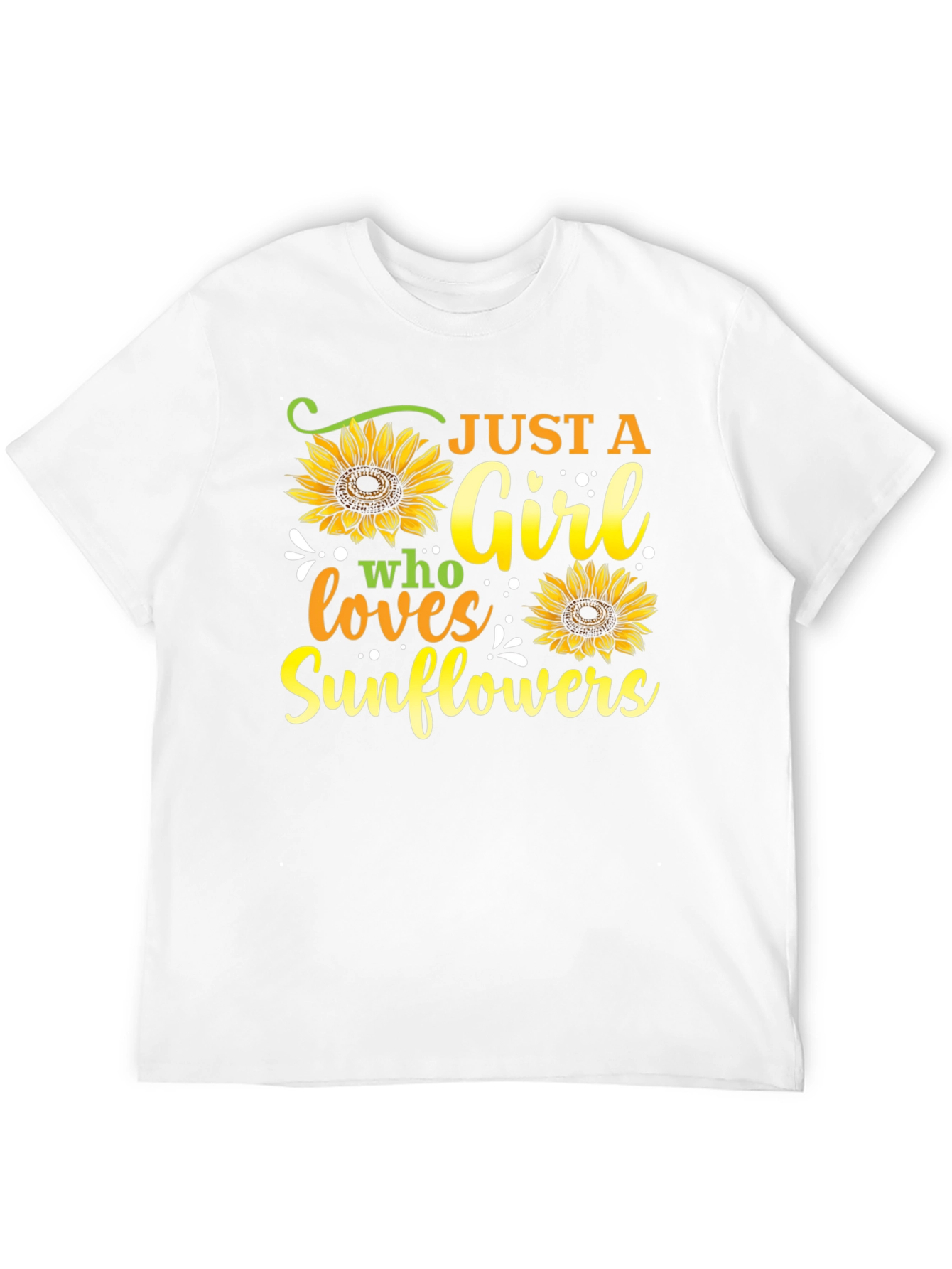 Black Just A Girl Who Loves Sunflowers Graphic Tee view 12