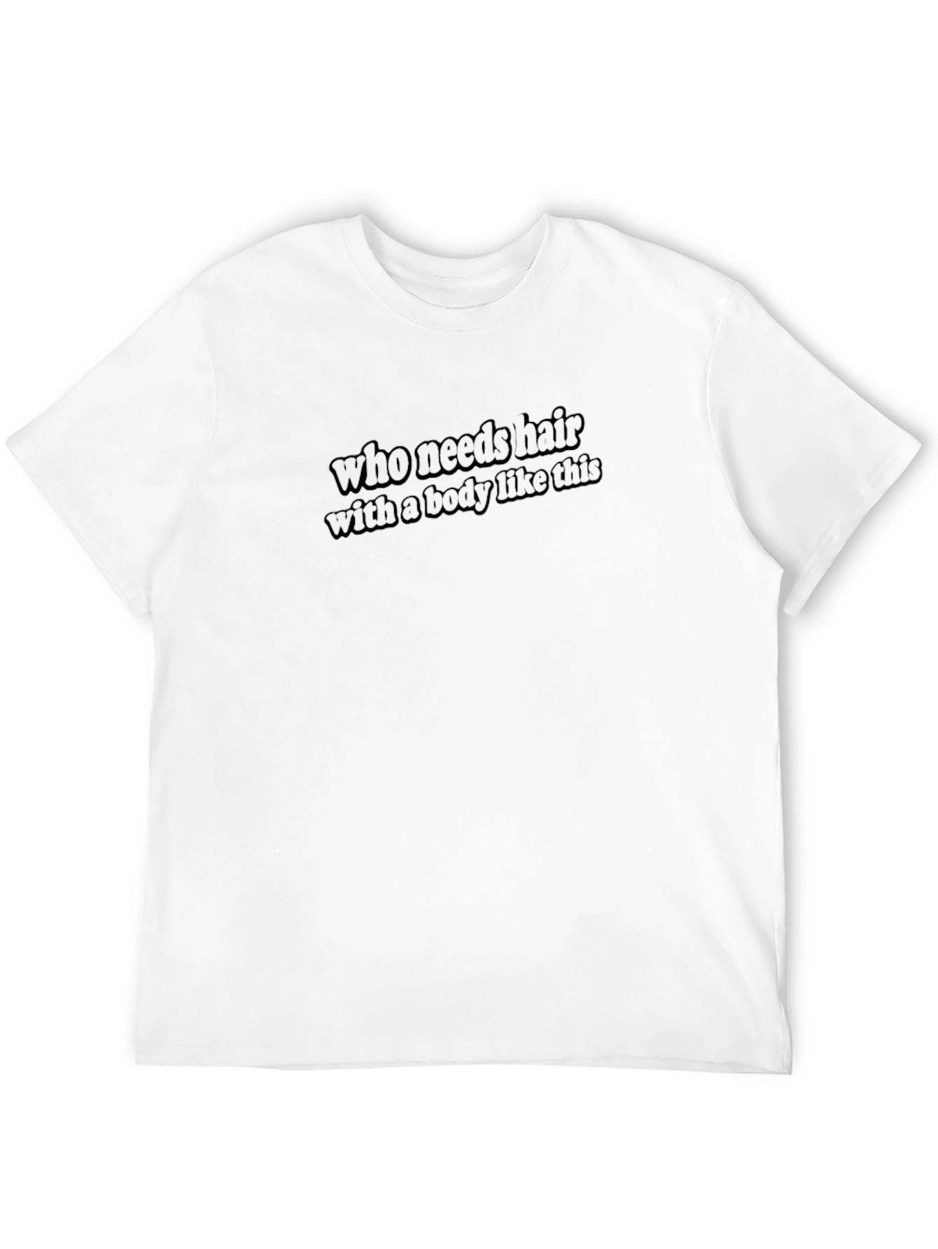 Black Who Needs Hair T-Shirt - Funny Baldness Humor Tee view 12