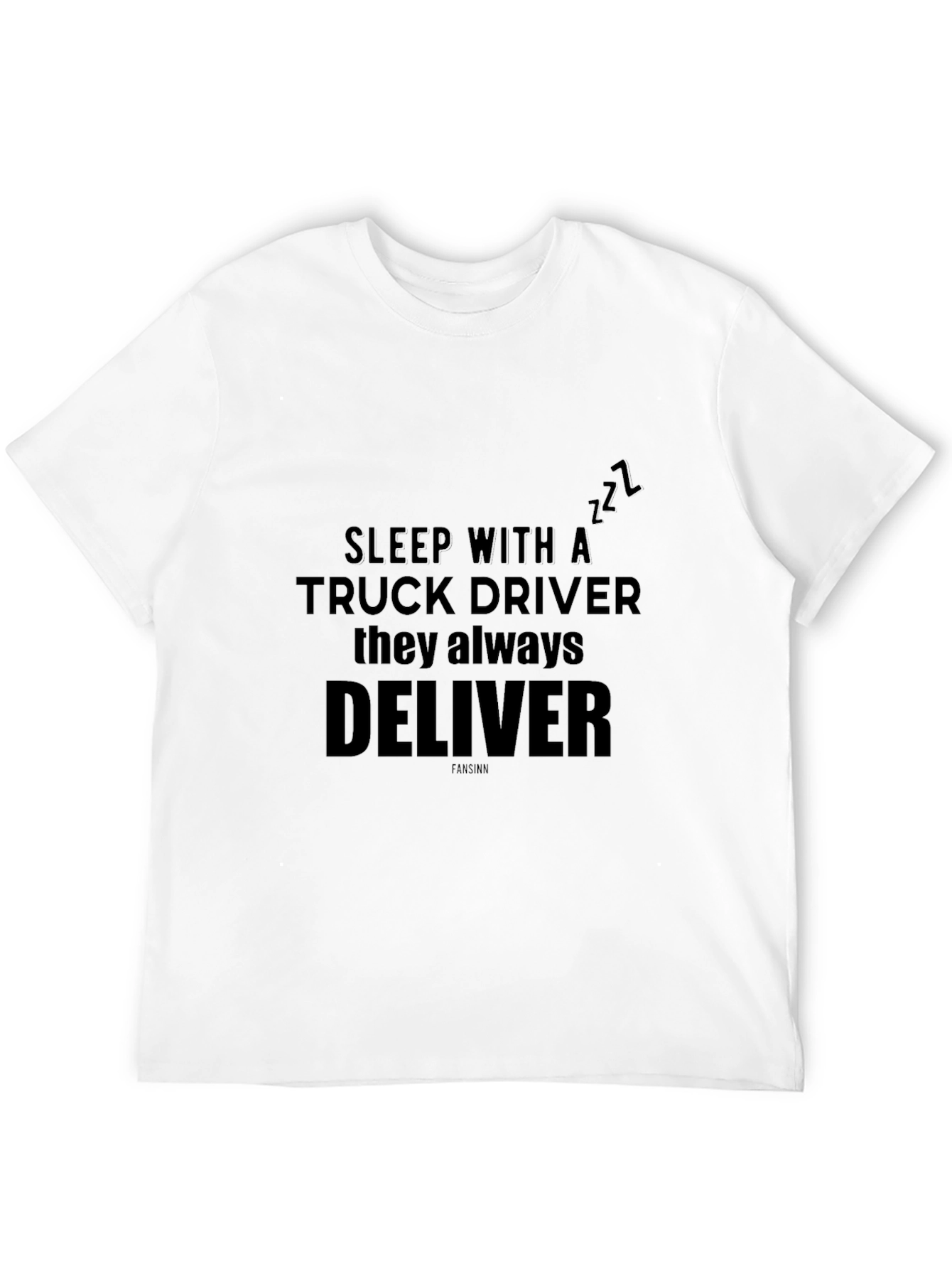 Black Sleep With A Truck Driver Black T-Shirt view 12