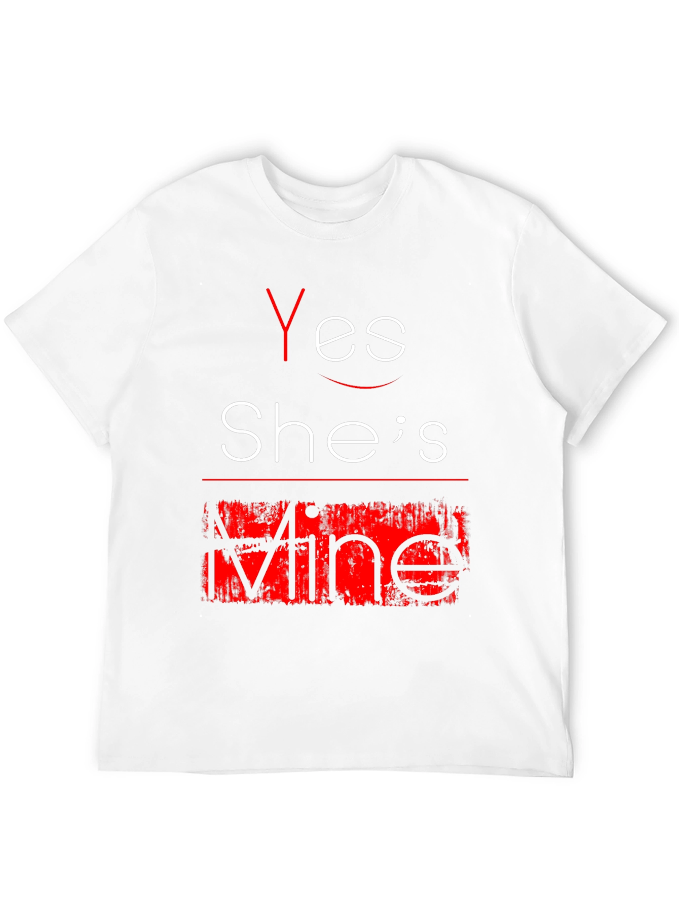 Black Yes She's Mine Funny Graphic Tee - Black T-Shirt view 12