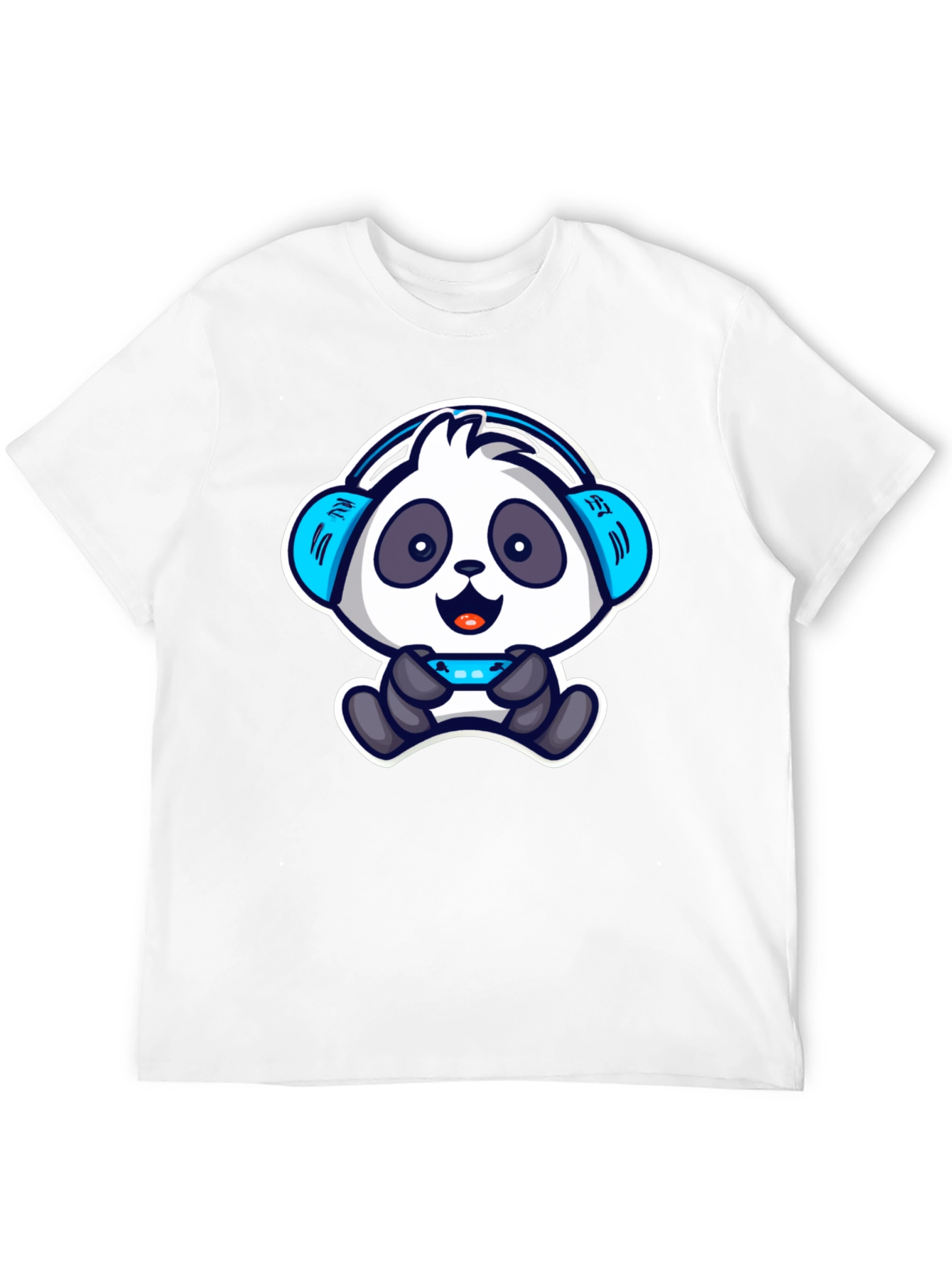 Black Gamer Panda T-Shirt - Cool Cartoon Design view 12