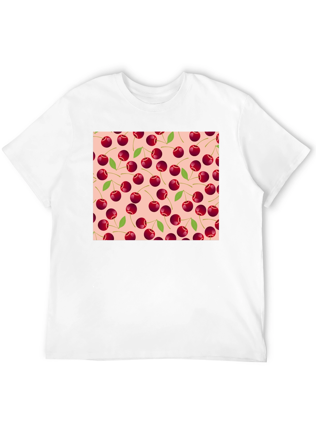 Black Cherry Pattern Tee - Black Cotton Casual view 12