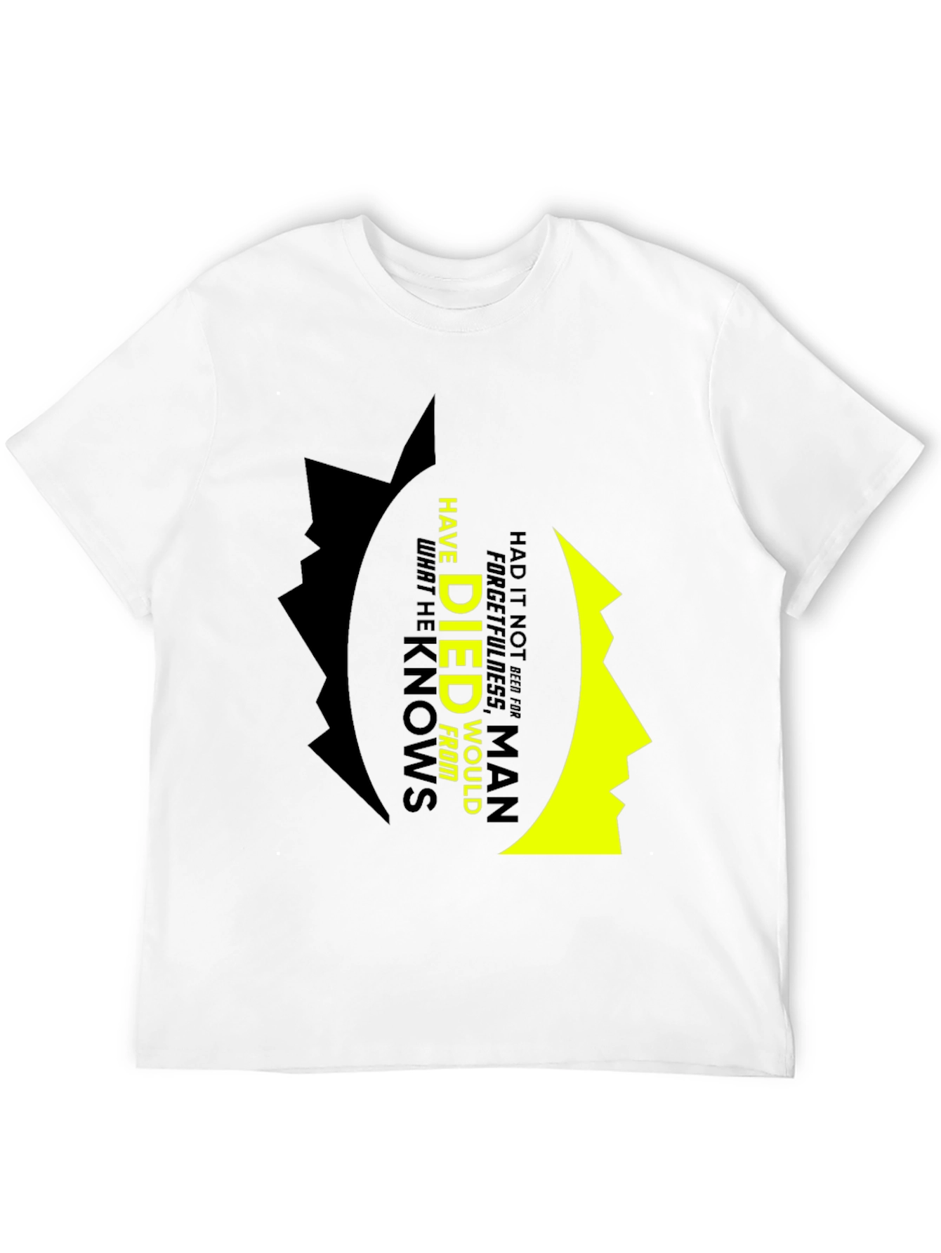 Black Philosophical T-Shirt: Forgetfulness Quote view 12