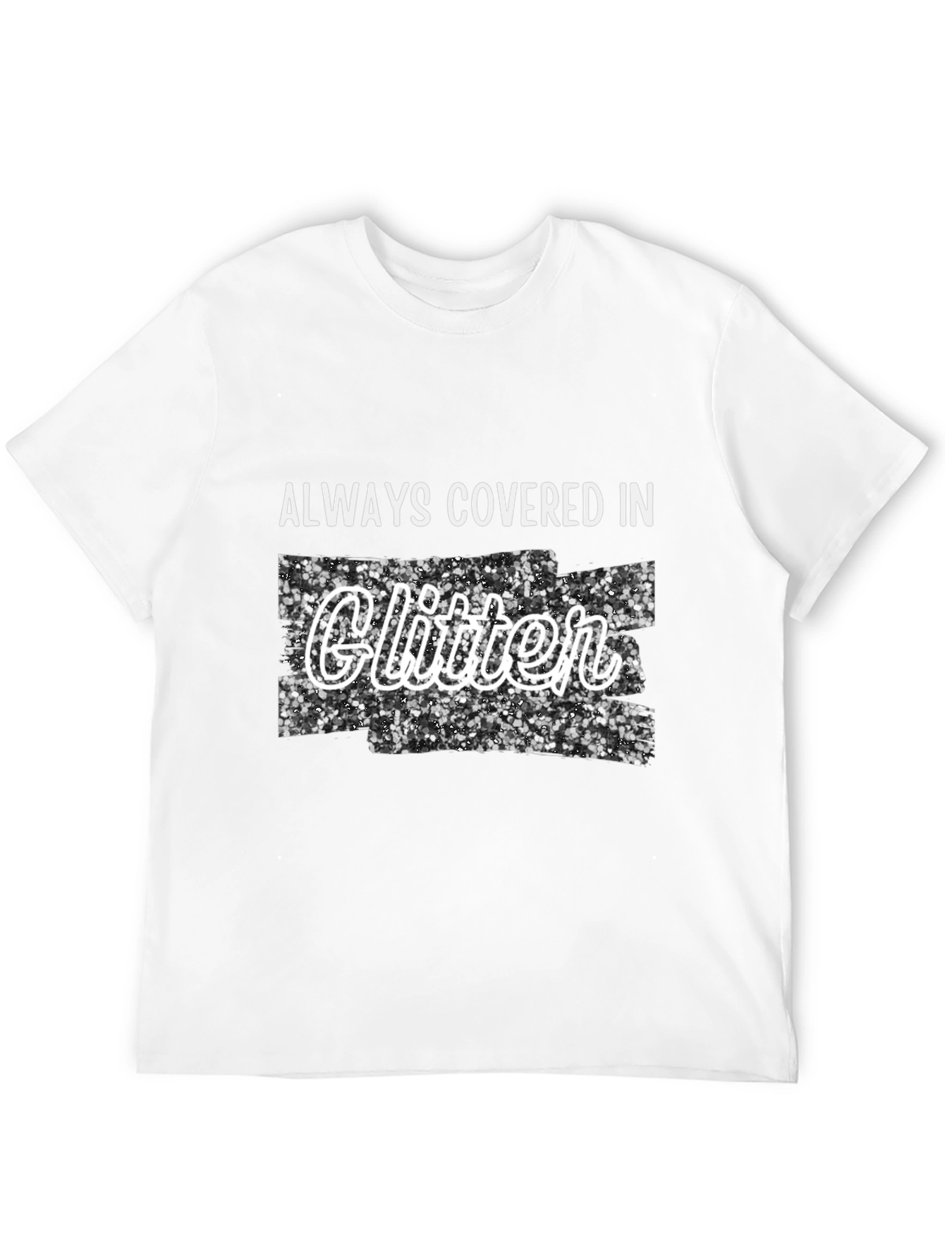 Black Glitter Covered T-Shirt - Stylish Trendy Tee view 12