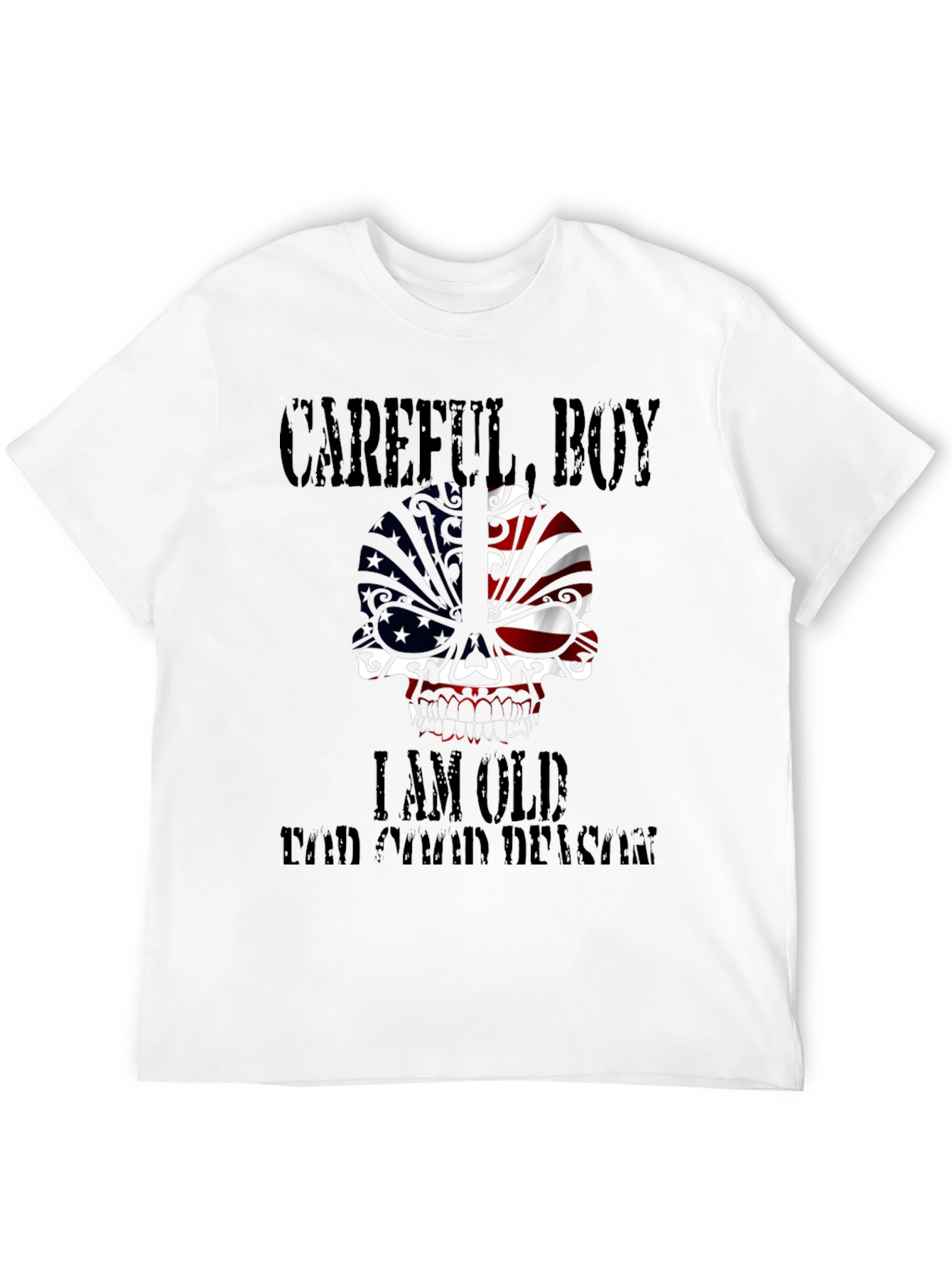 Black Careful Boy I am Old T-Shirt view 12