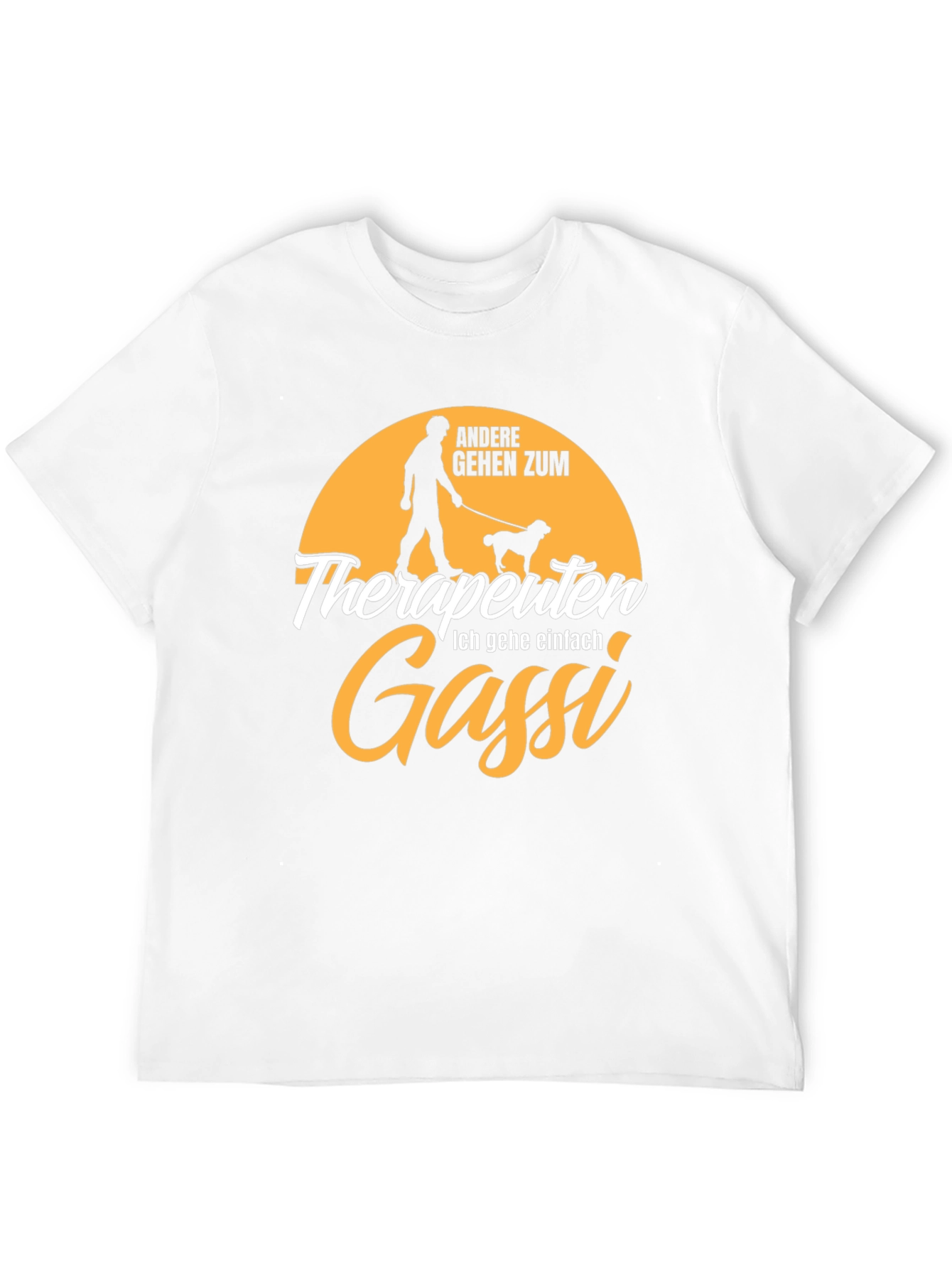 Black Funny Dog Walker T-Shirt - Therapists Gassi Humor Tee view 12