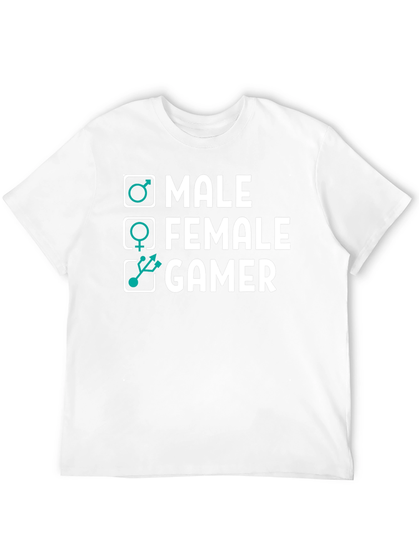 Black Gamer Tee: Male, Female, Gamer - Black Cotton T-Shirt view 12
