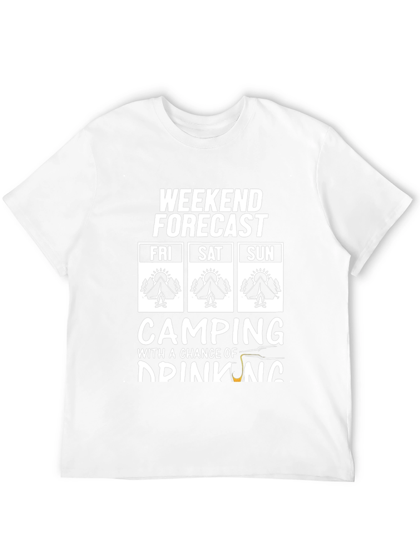 Black Camping & Drinking Weekend Forecast Graphic Tee view 12