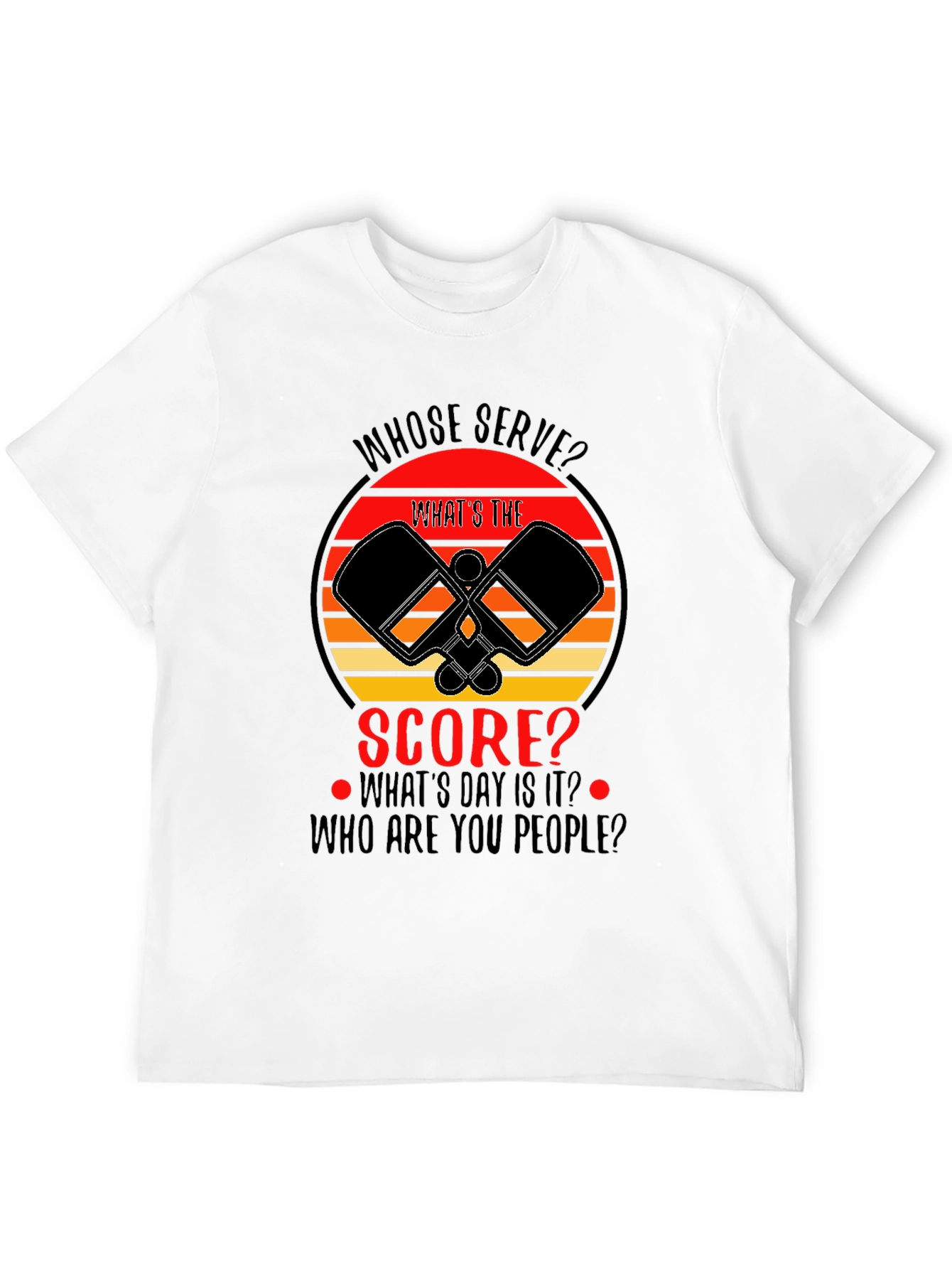 Black Pickleball T-Shirt - Whose Serve?  Funny Player Gift view 12