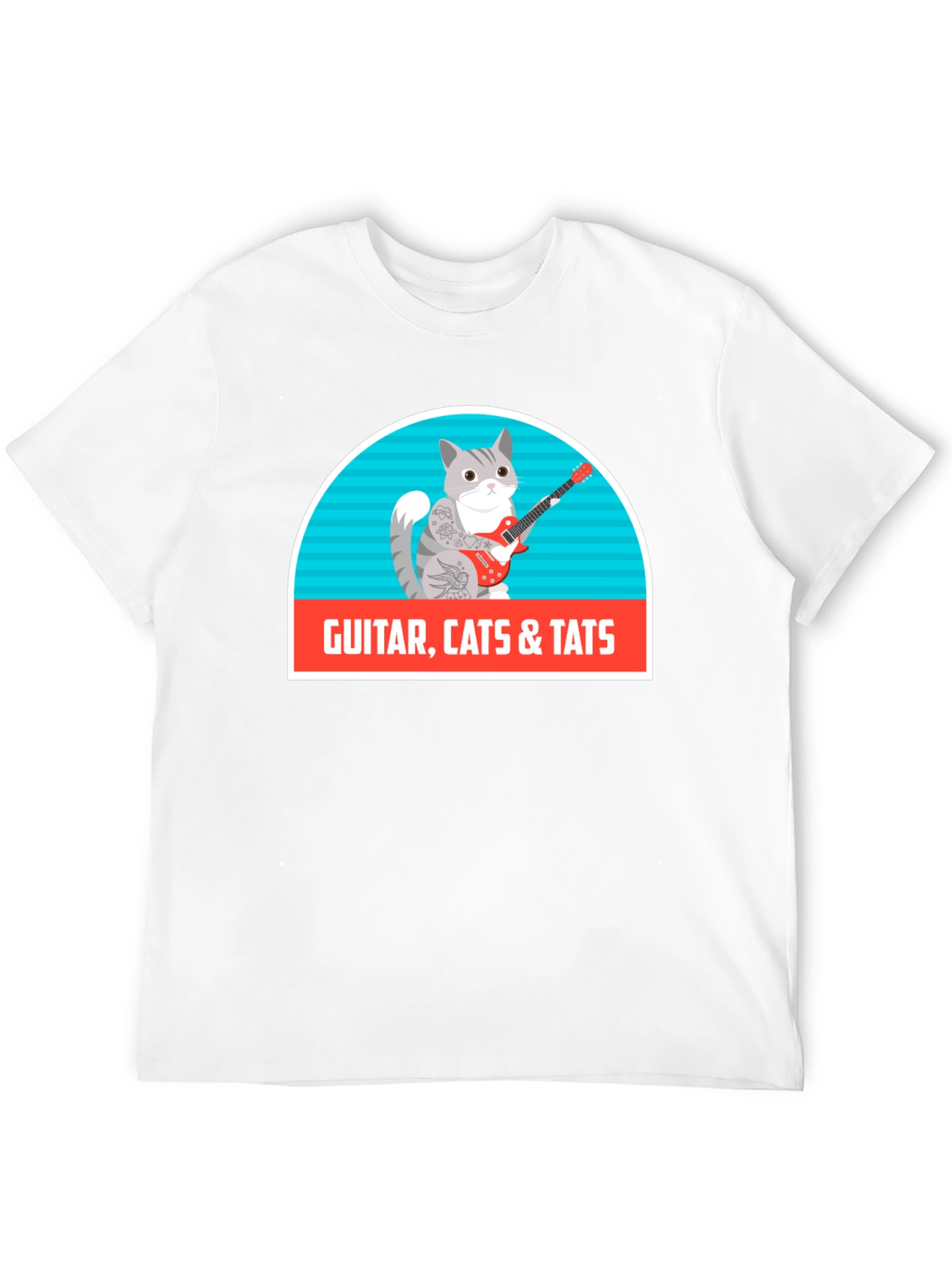 Black Guitar Cats & Tats T-Shirt view 12