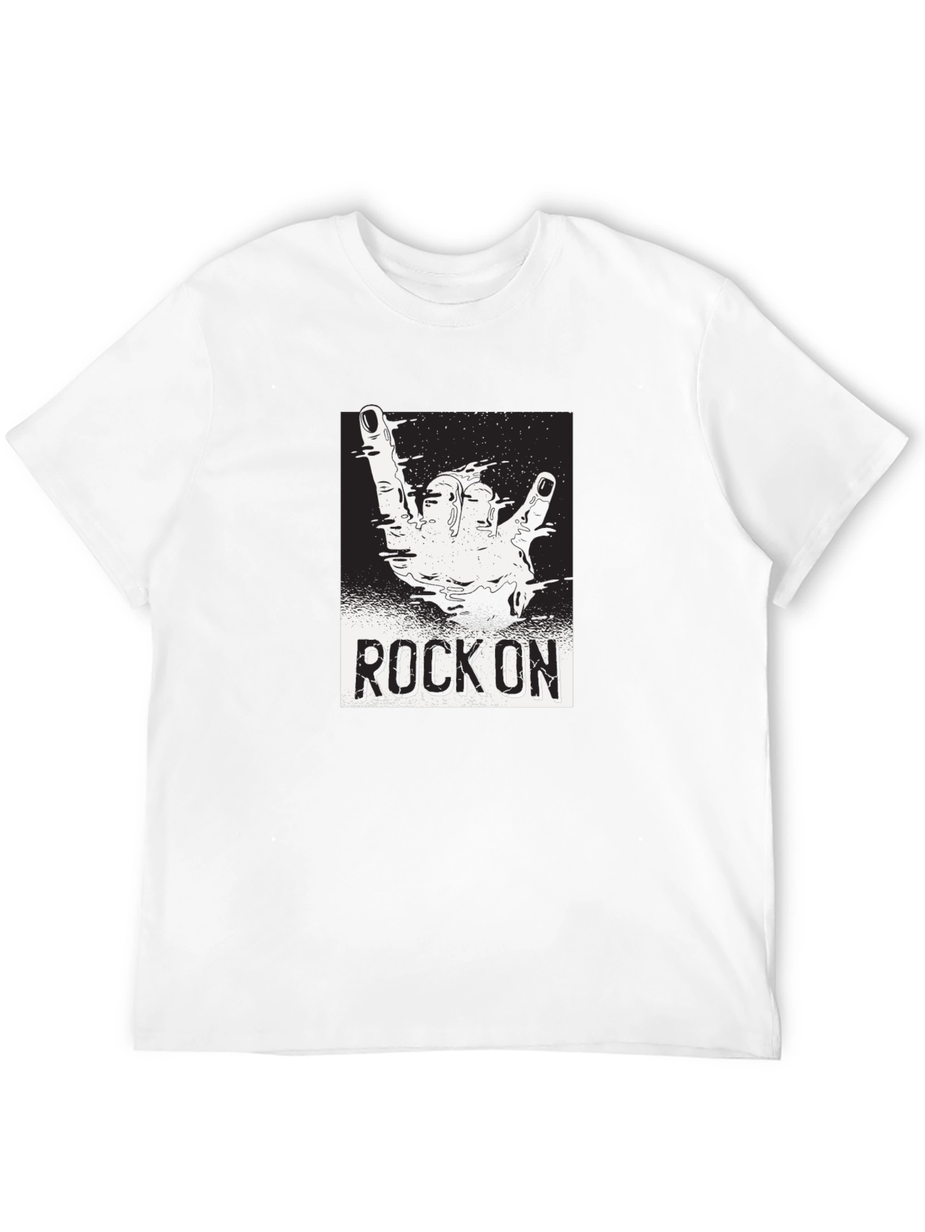 Black Rock On Graphic Black T-Shirt view 12
