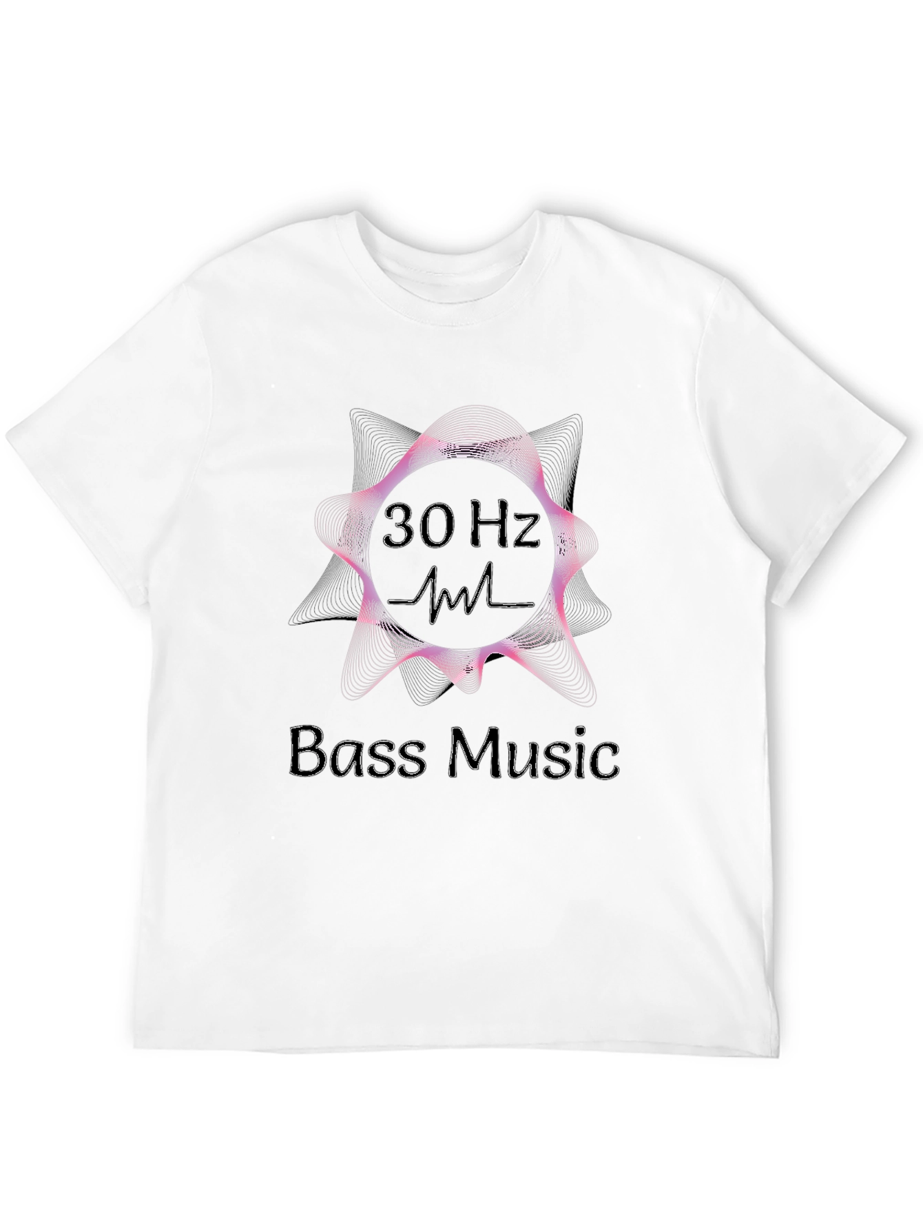 Black 30 Hz Bass Music Graphic T-Shirt - Black view 12