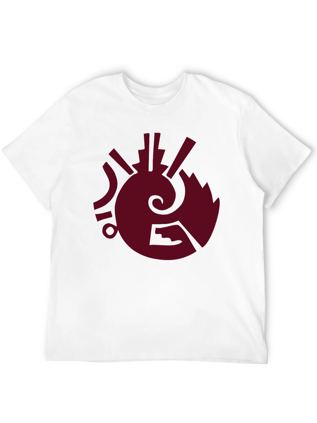 Black Abstract Symbol Graphic Tee - Burgundy Print on Black view 12