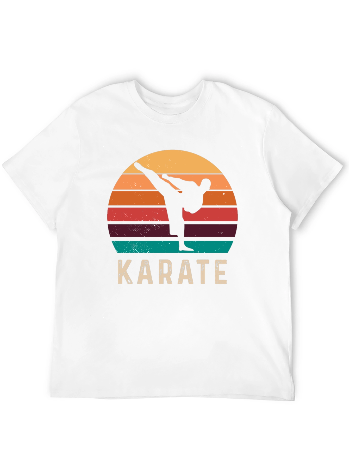 Black Karate Sunset T-Shirt Retro Style Martial Arts Tee view 12