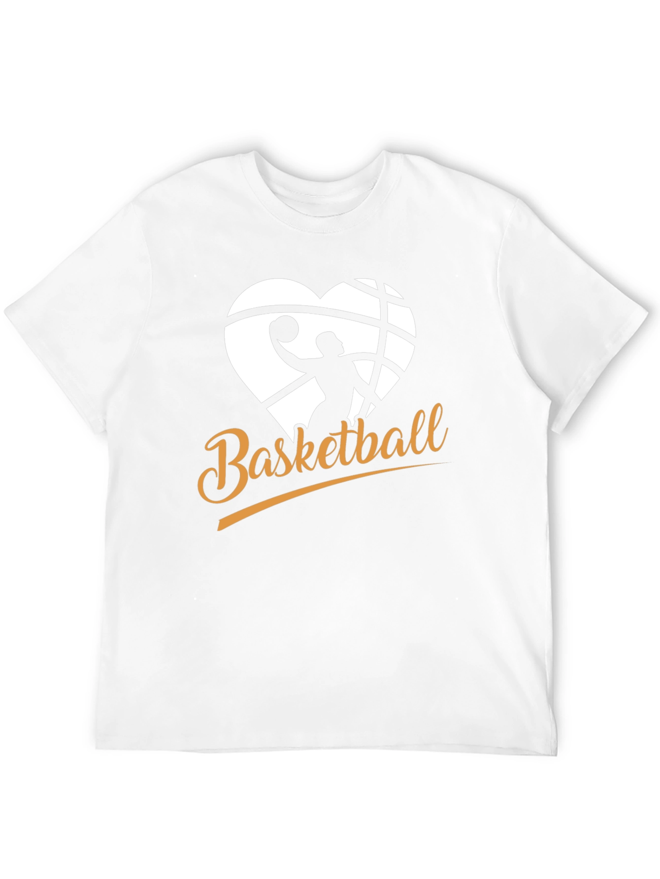 Black Basketball Heart Graphic Black T-Shirt view 12