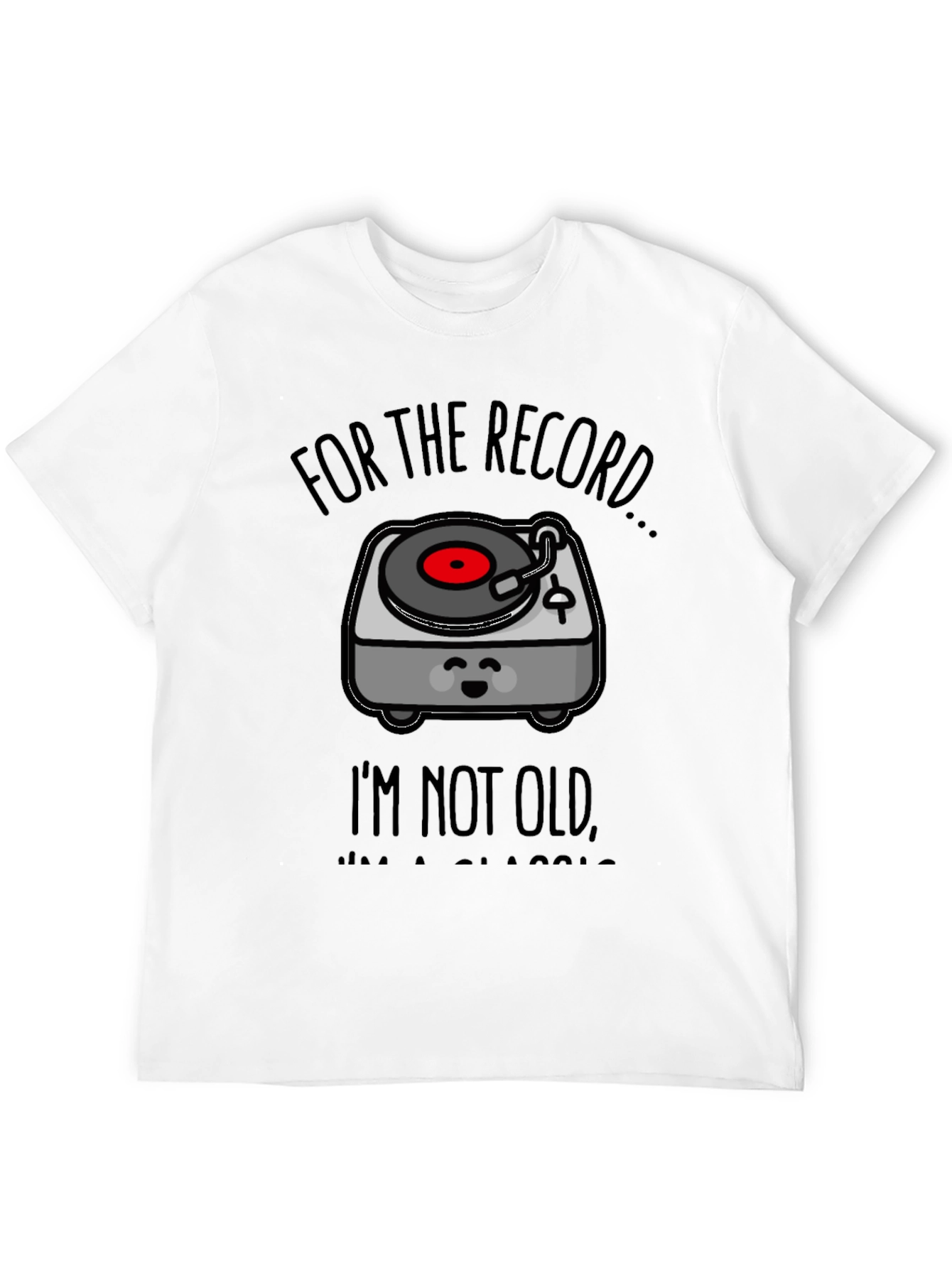 Black Classic Vinyl Record Player T-Shirt view 12