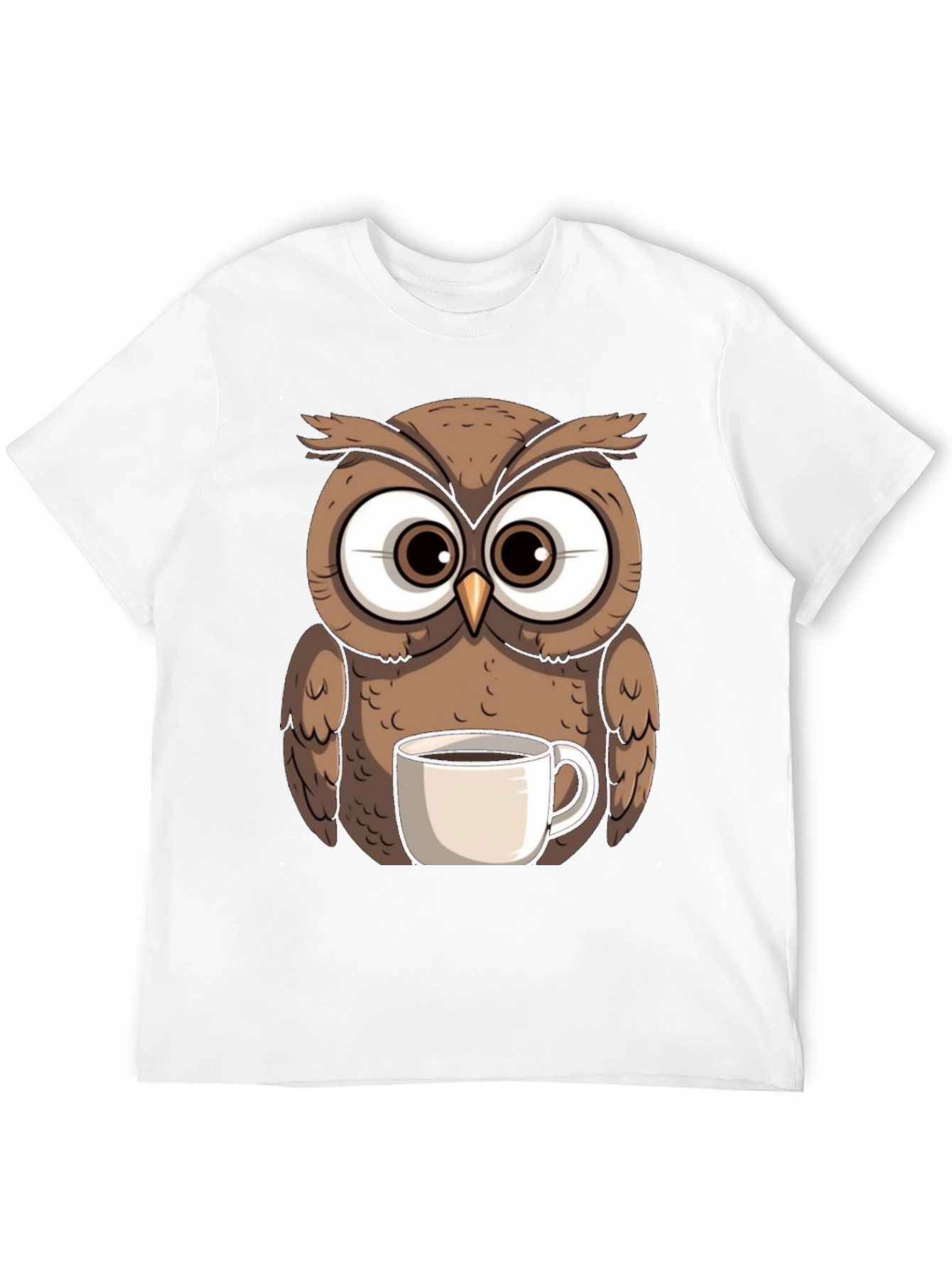 Black Owl with Coffee Mug Graphic Tee view 12
