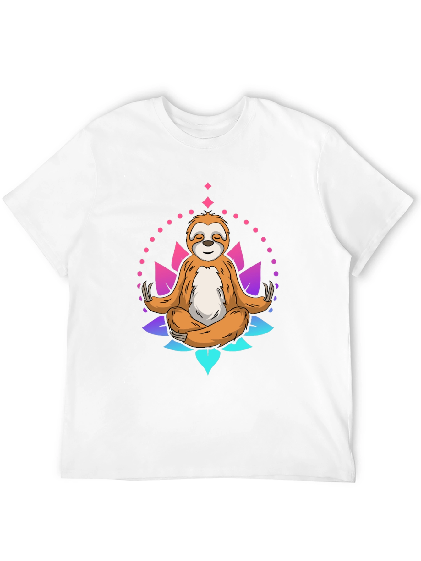 Black Meditating Sloth Graphic Tee - Relaxed Fit Black T-Shirt view 12