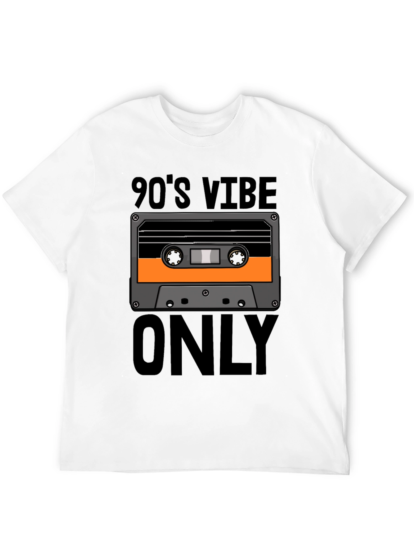 Black 90's Vibe Only Graphic Tee - Retro Cassette T-Shirt view 12