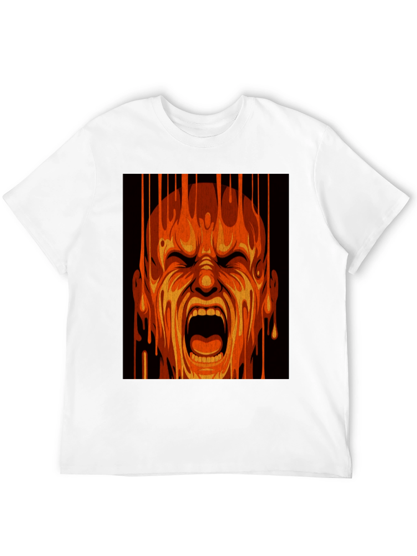 Black Fiery Scream Graphic Tee - Bold Statement Shirt view 12