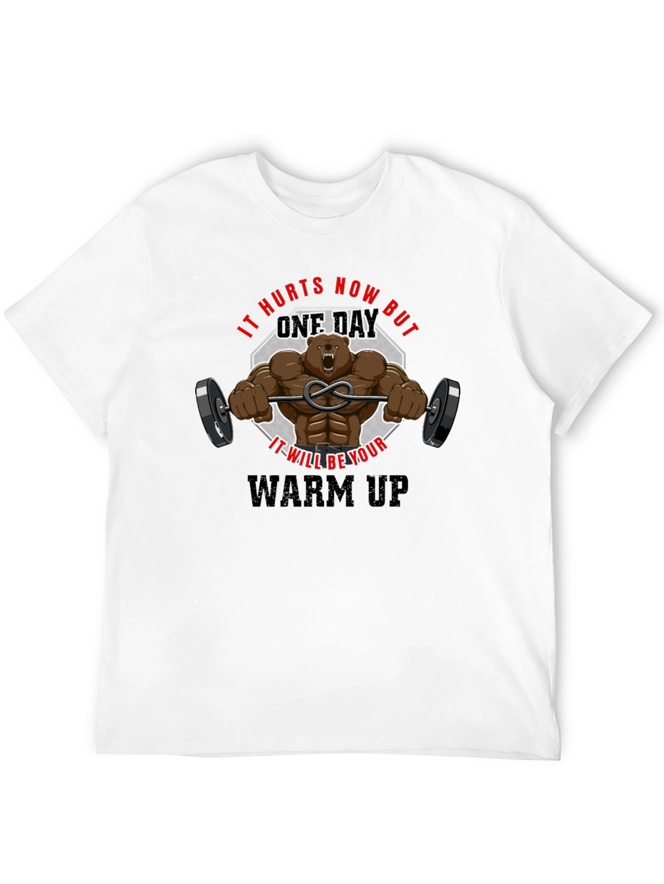 Black Workout Bear T-Shirt - Motivational Fitness Tee view 12