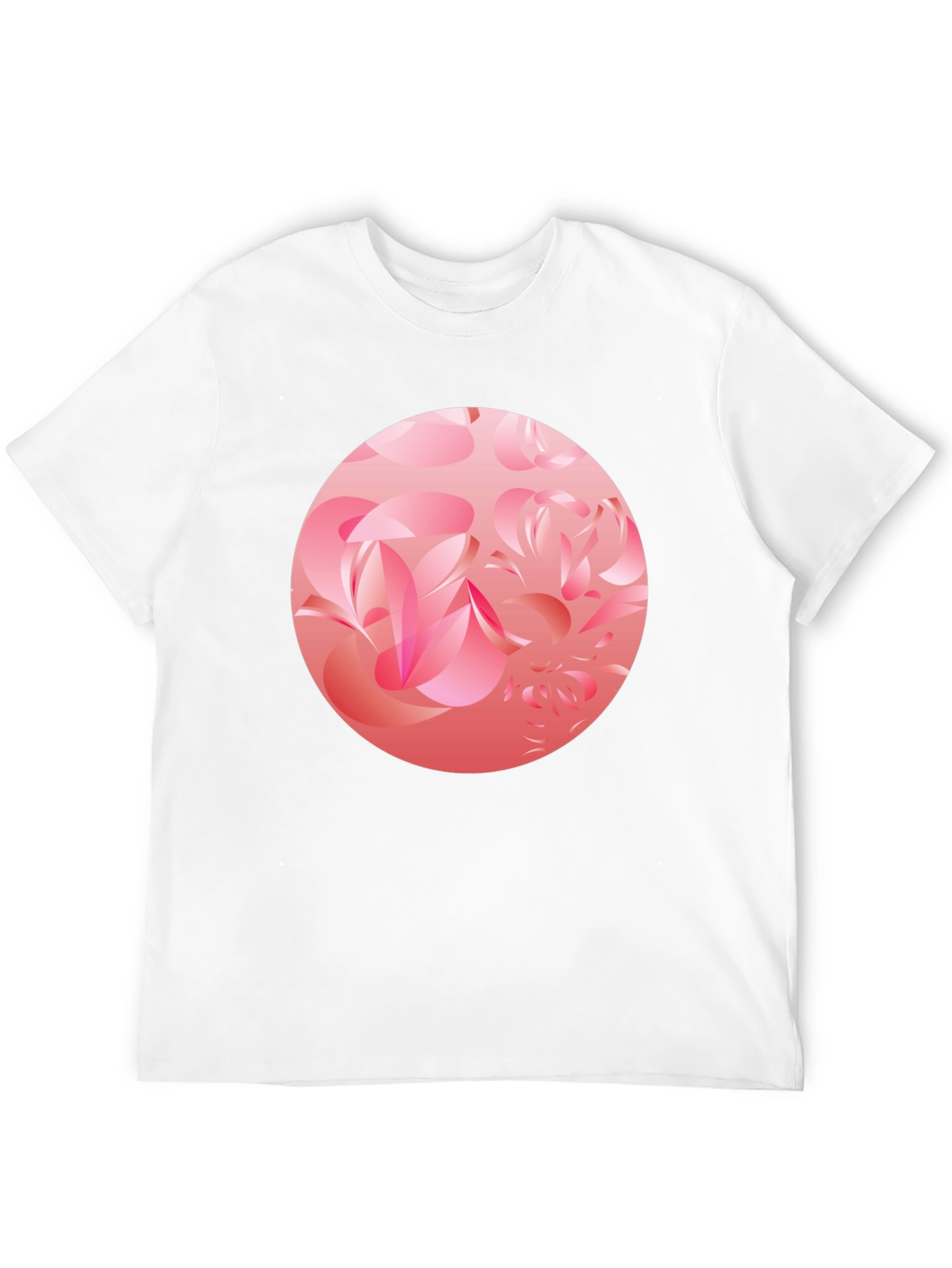 Black Abstract Floral Circle Black T-Shirt view 12