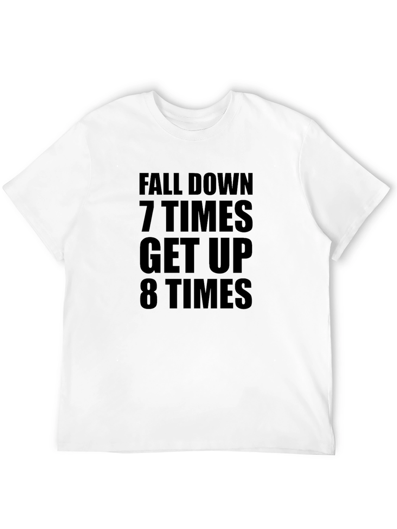 Black Fall Down 7 Times Get Up 8 Motivational T-Shirt view 12