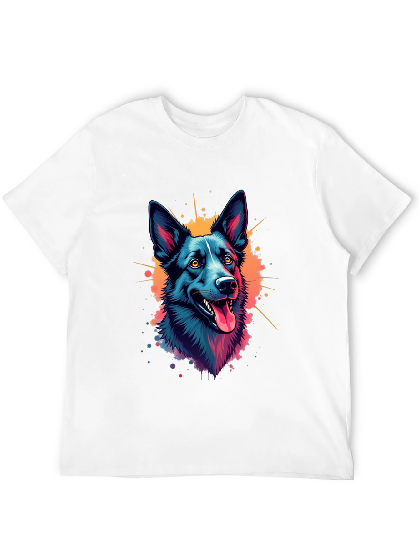 Black Vibrant Dog Graphic T-Shirt - Black view 12