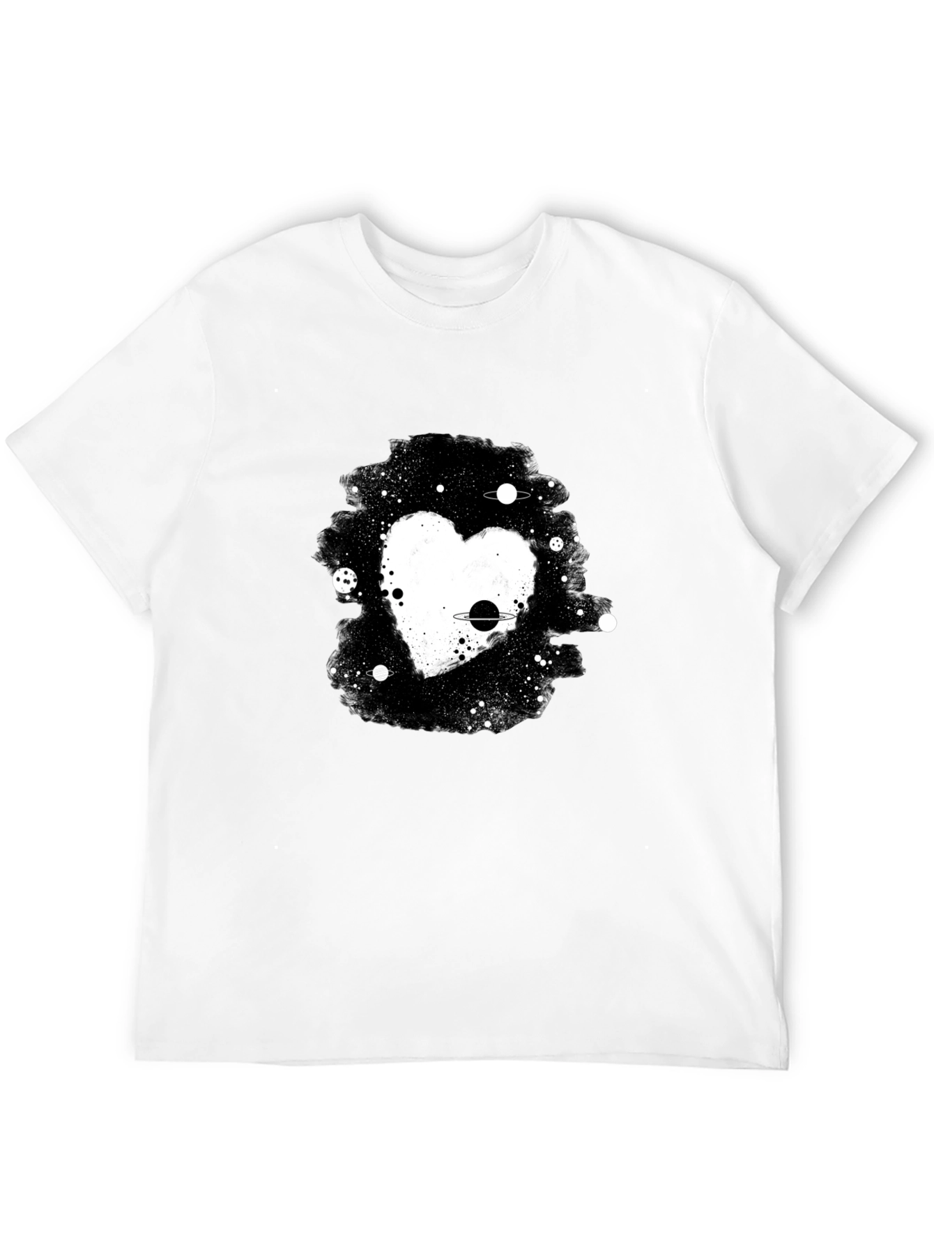 Black Cosmic Heart Black T-Shirt view 12