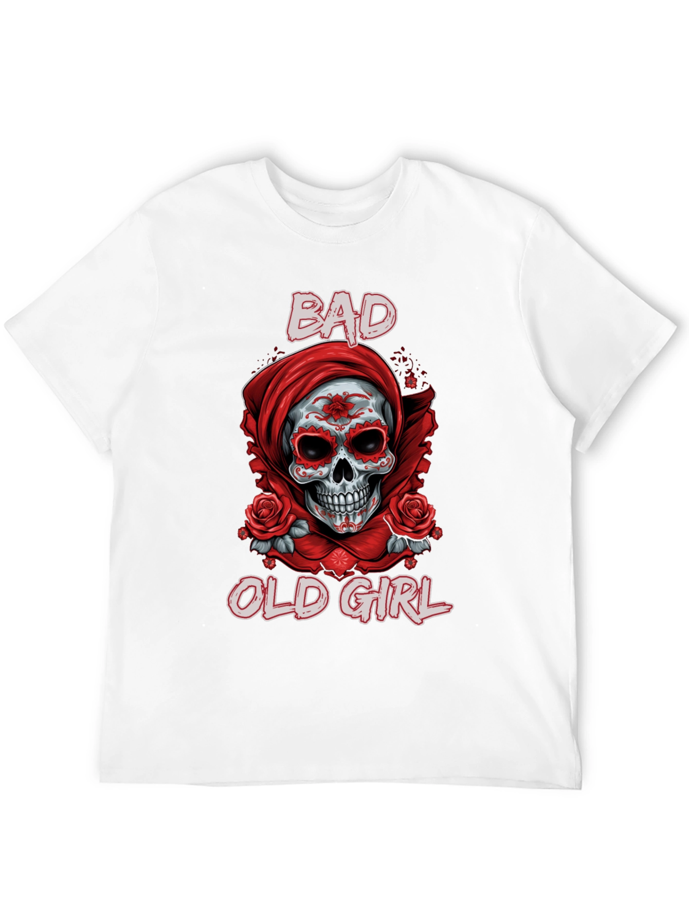 Black Bad Old Girl Sugar Skull Graphic Tee view 12