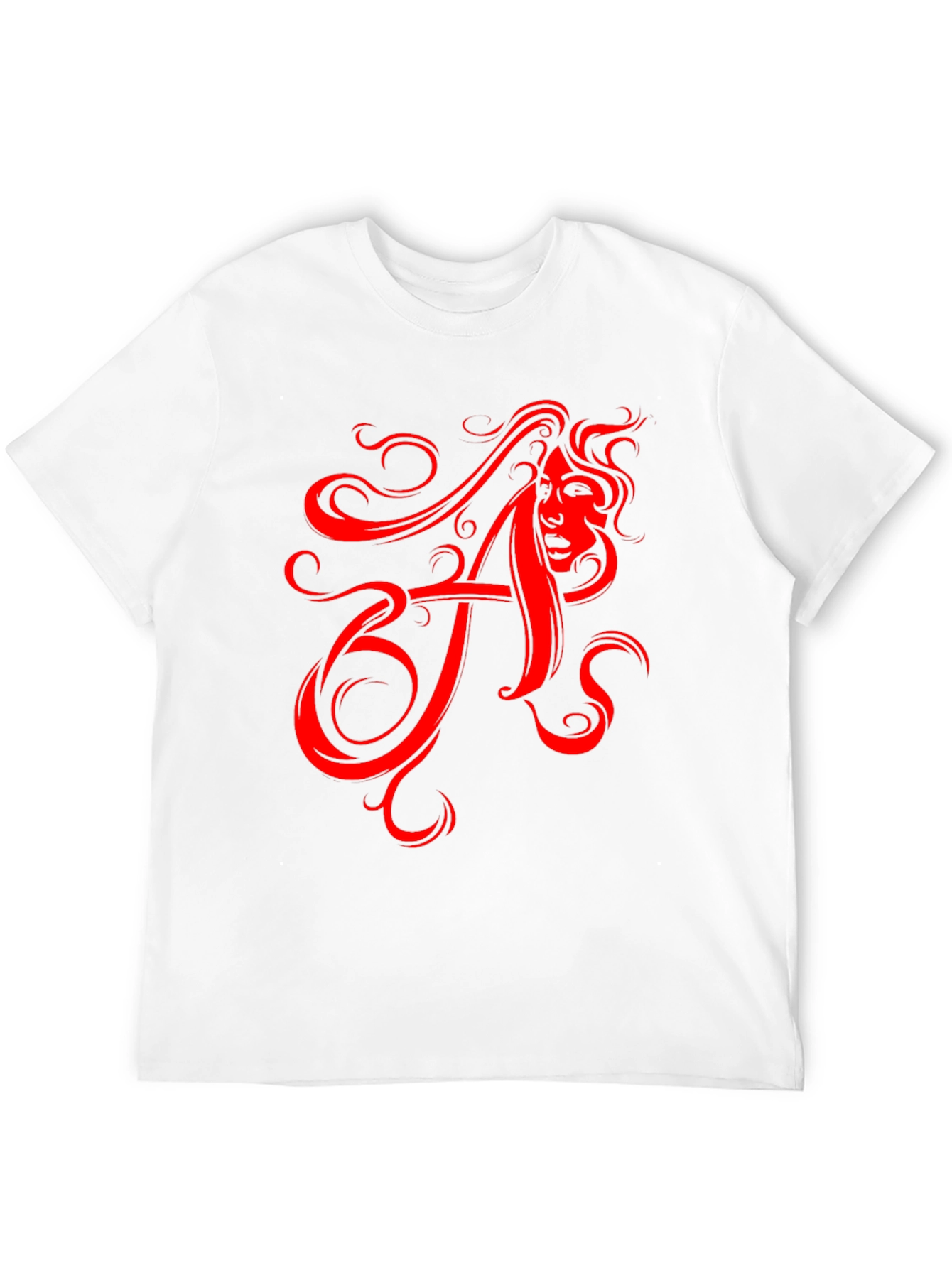Black Red Artistic Letter A Black T-Shirt view 12
