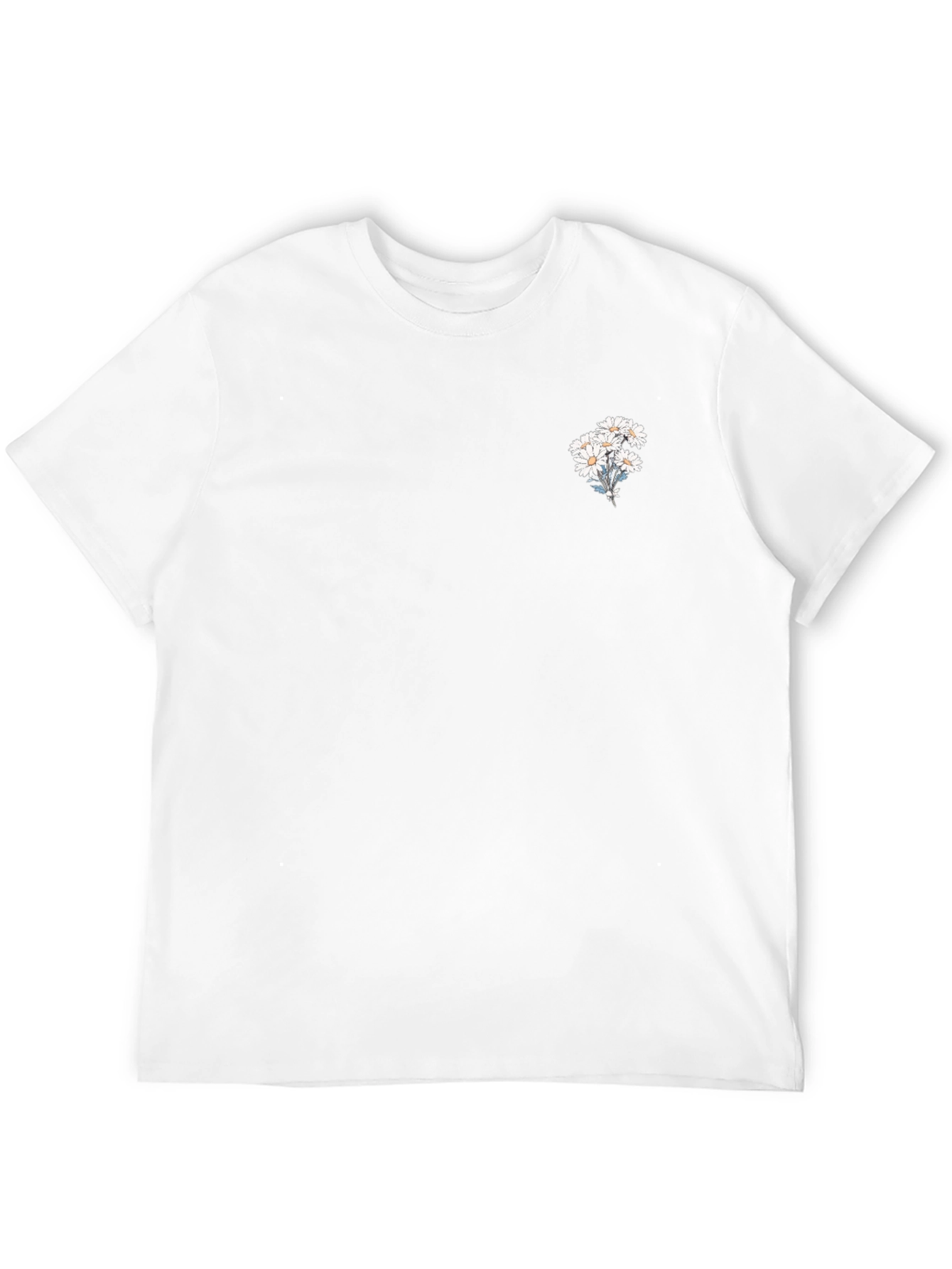 Black Black T-Shirt with Daisy Bouquet Design view 12