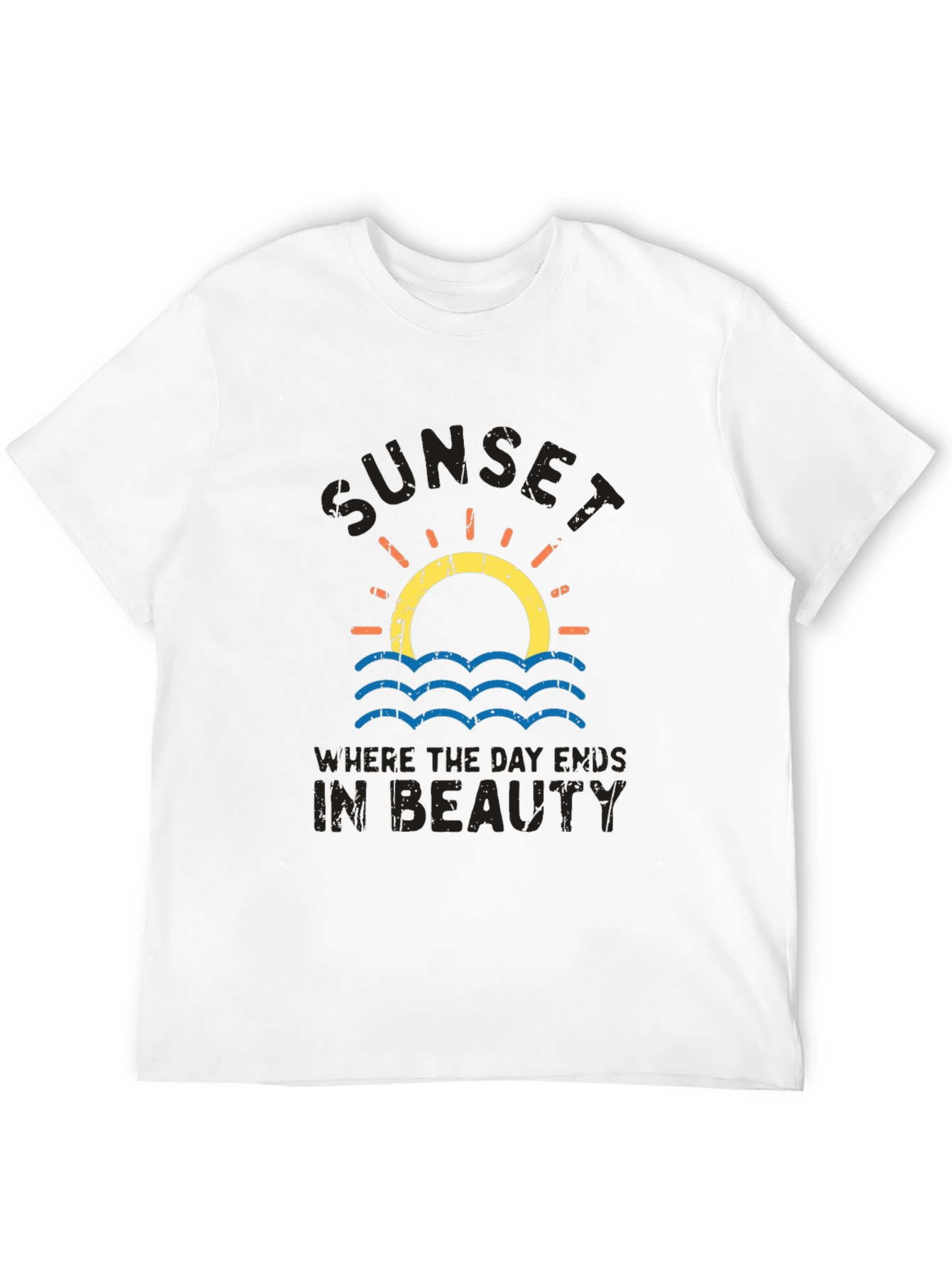 Black Sunset Beach T-Shirt - Where the Day Ends in Beauty view 12