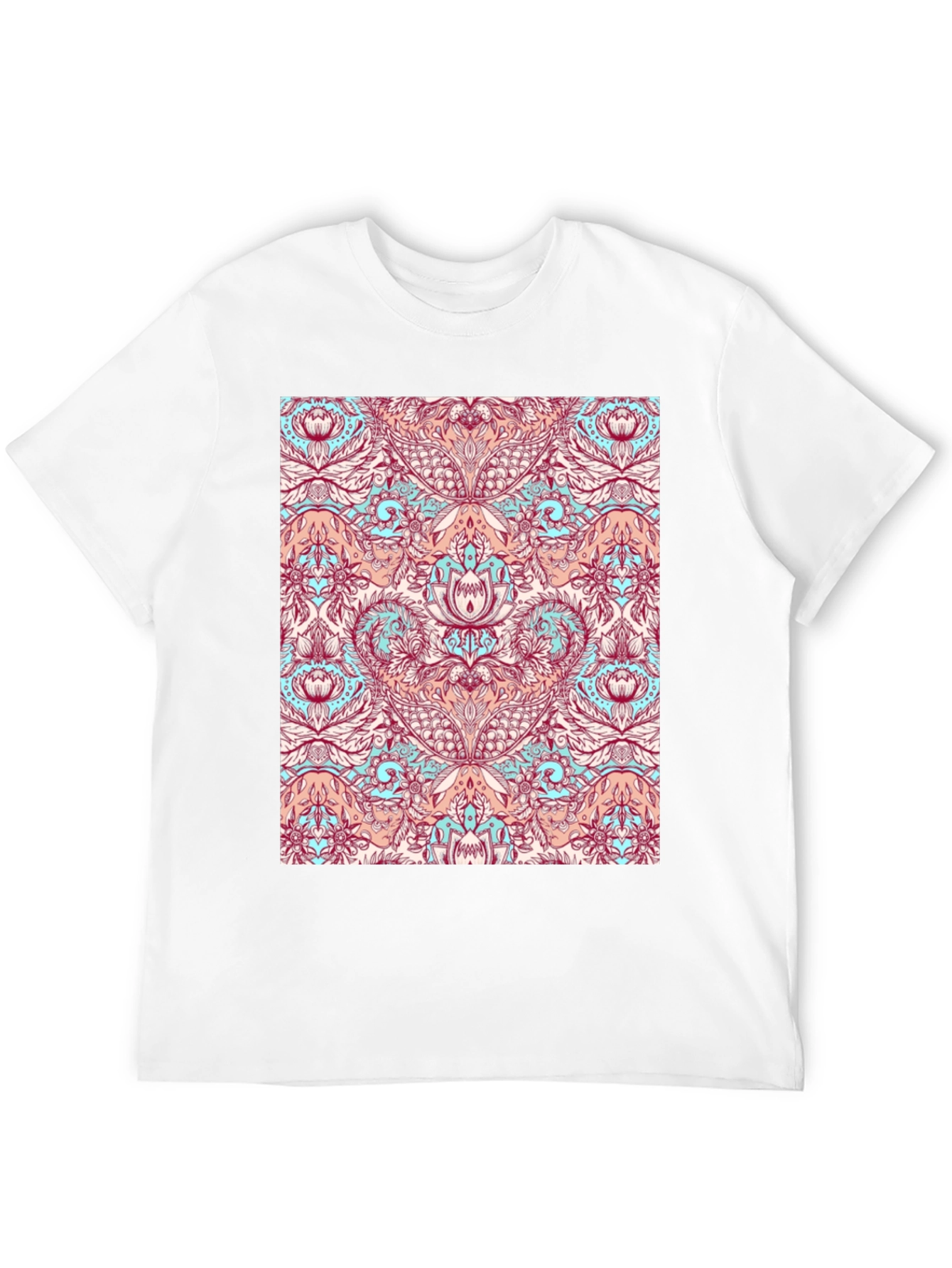 Black Floral Pattern Tee - Unique Design, Casual Style view 12