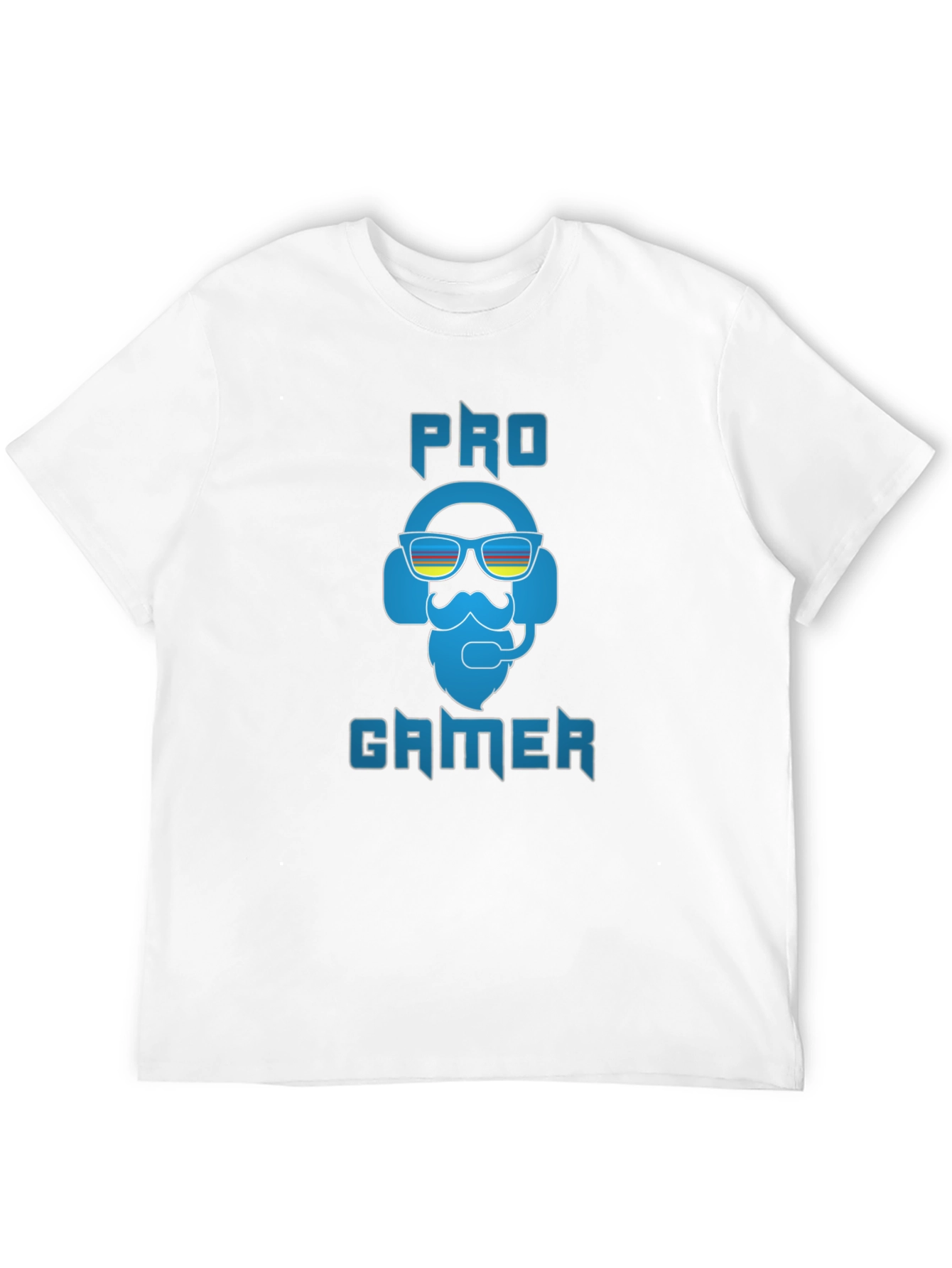 Black Pro Gamer Black T-Shirt - Bearded Headset Design view 12