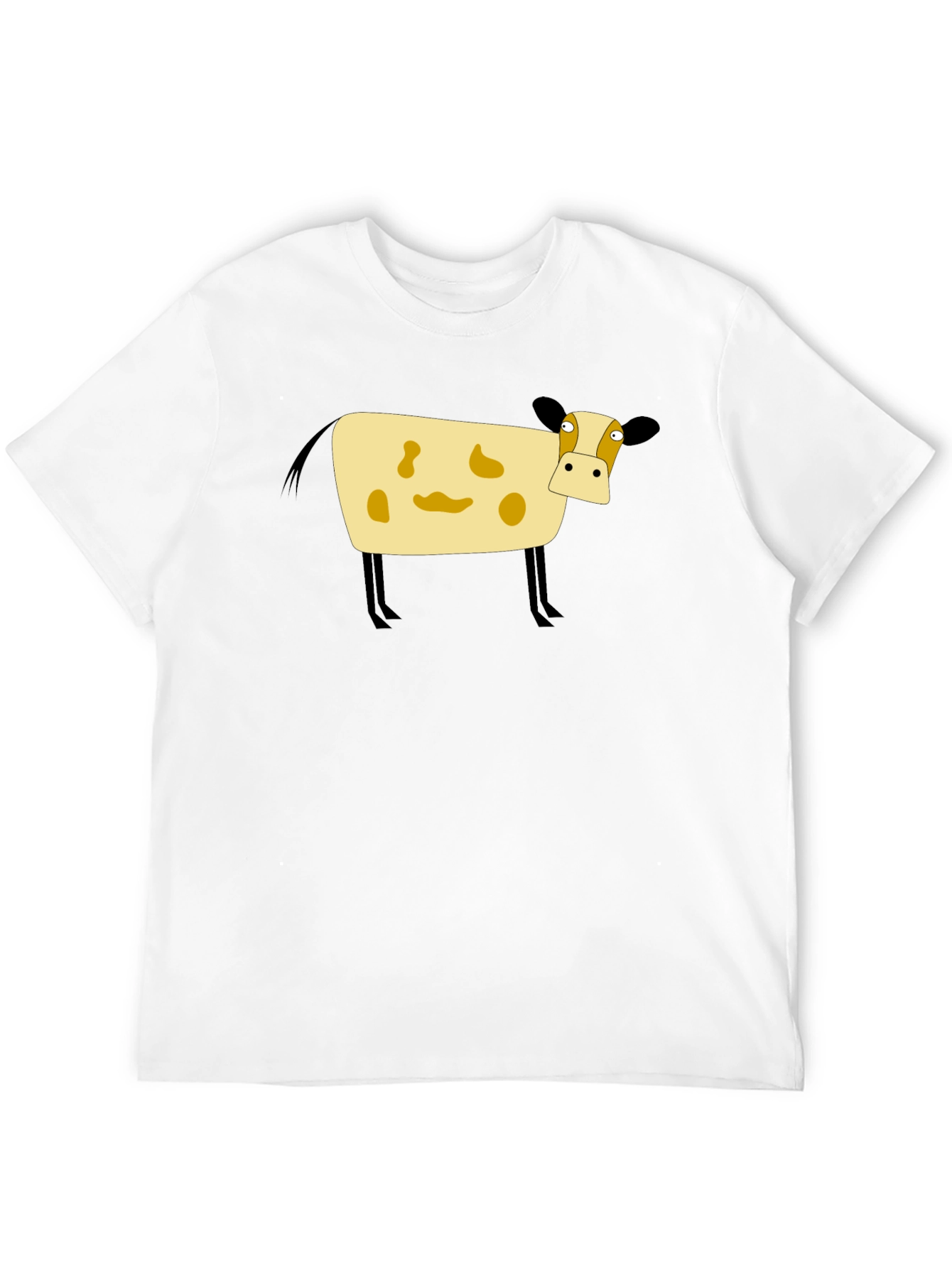 Black Cartoon Cow Black T-Shirt view 12