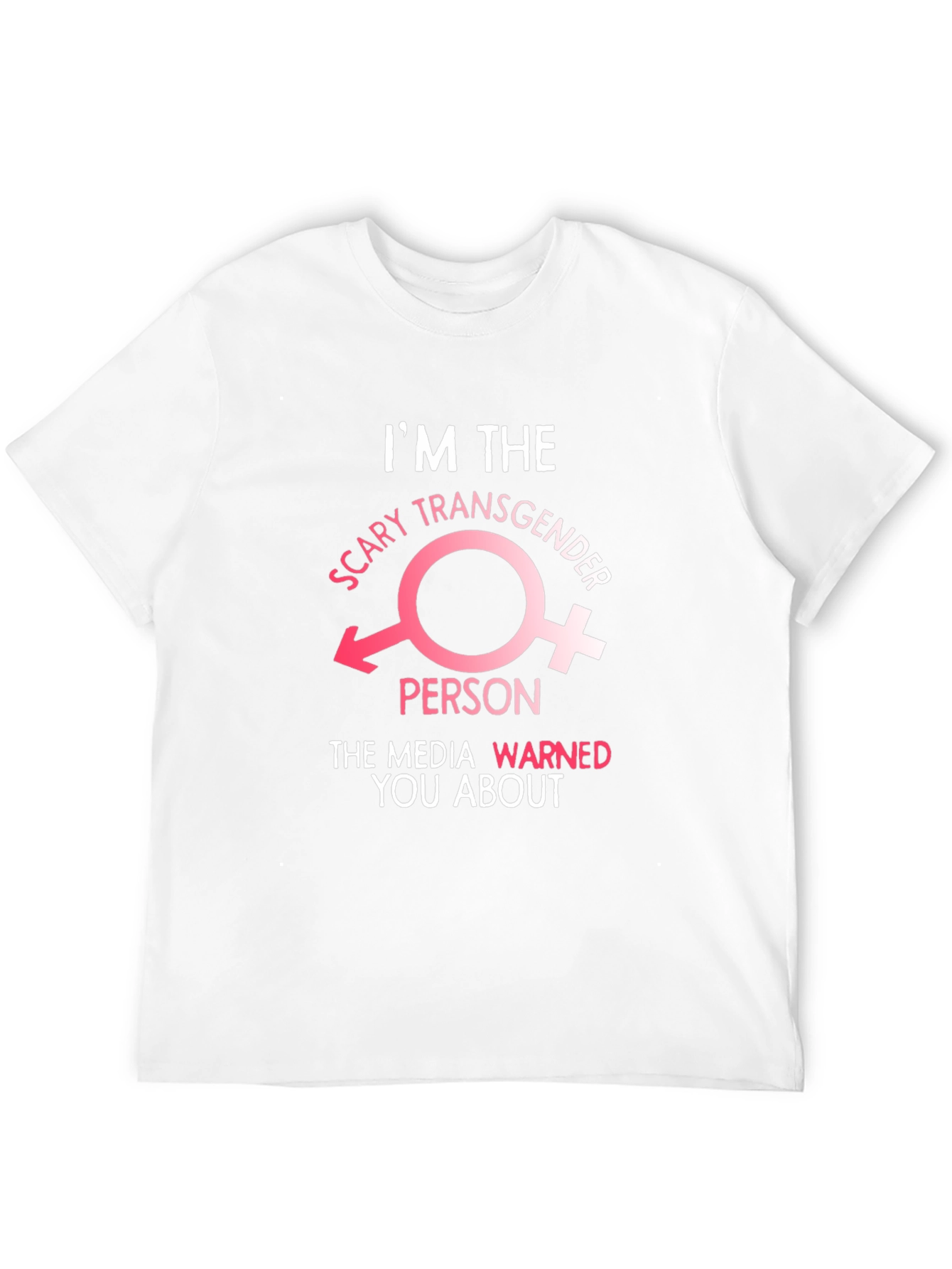 Black Scary Transgender Person T-Shirt - Media Warned You! view 12