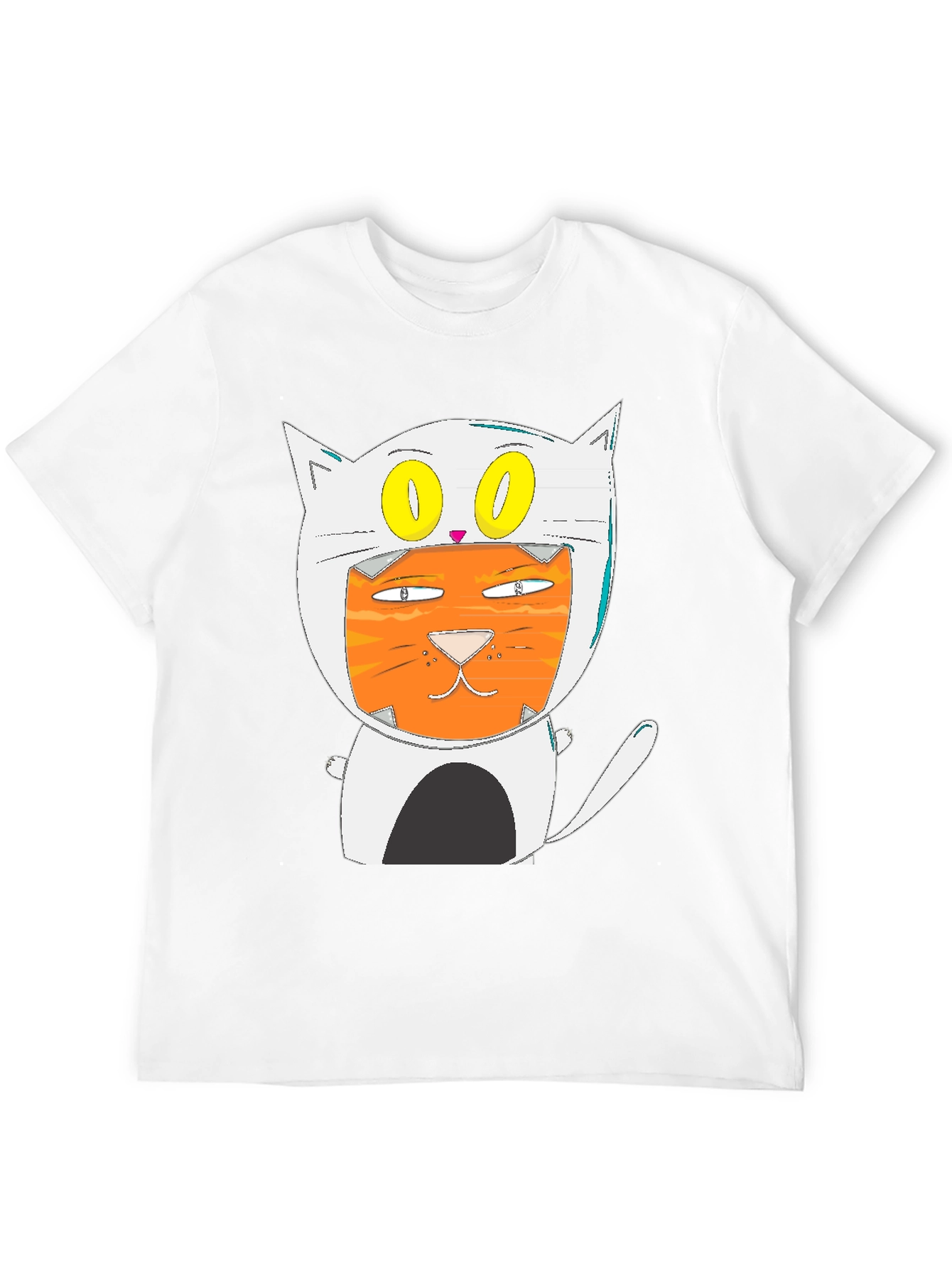 Black Cartoon Cat T-Shirt: Quirky Graphic Tee view 12