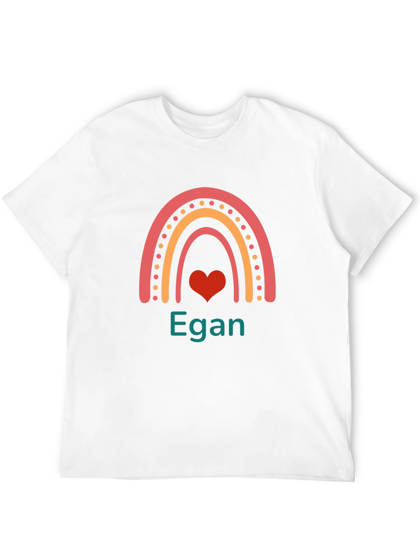Black Personalized Rainbow Heart T-Shirt - Egan view 12