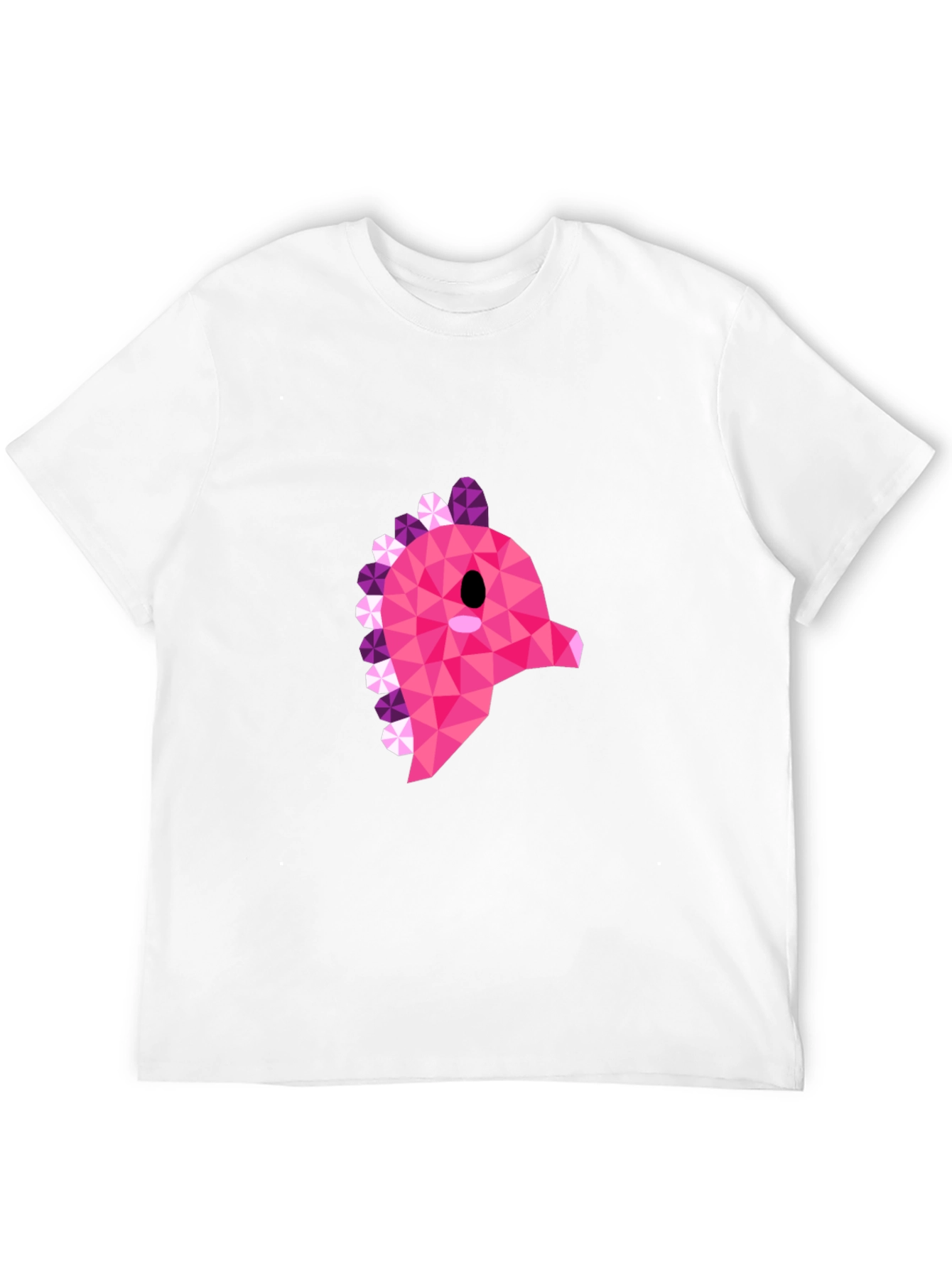 Black Geometric Pink Dinosaur Graphic T-Shirt - Modern Style view 12